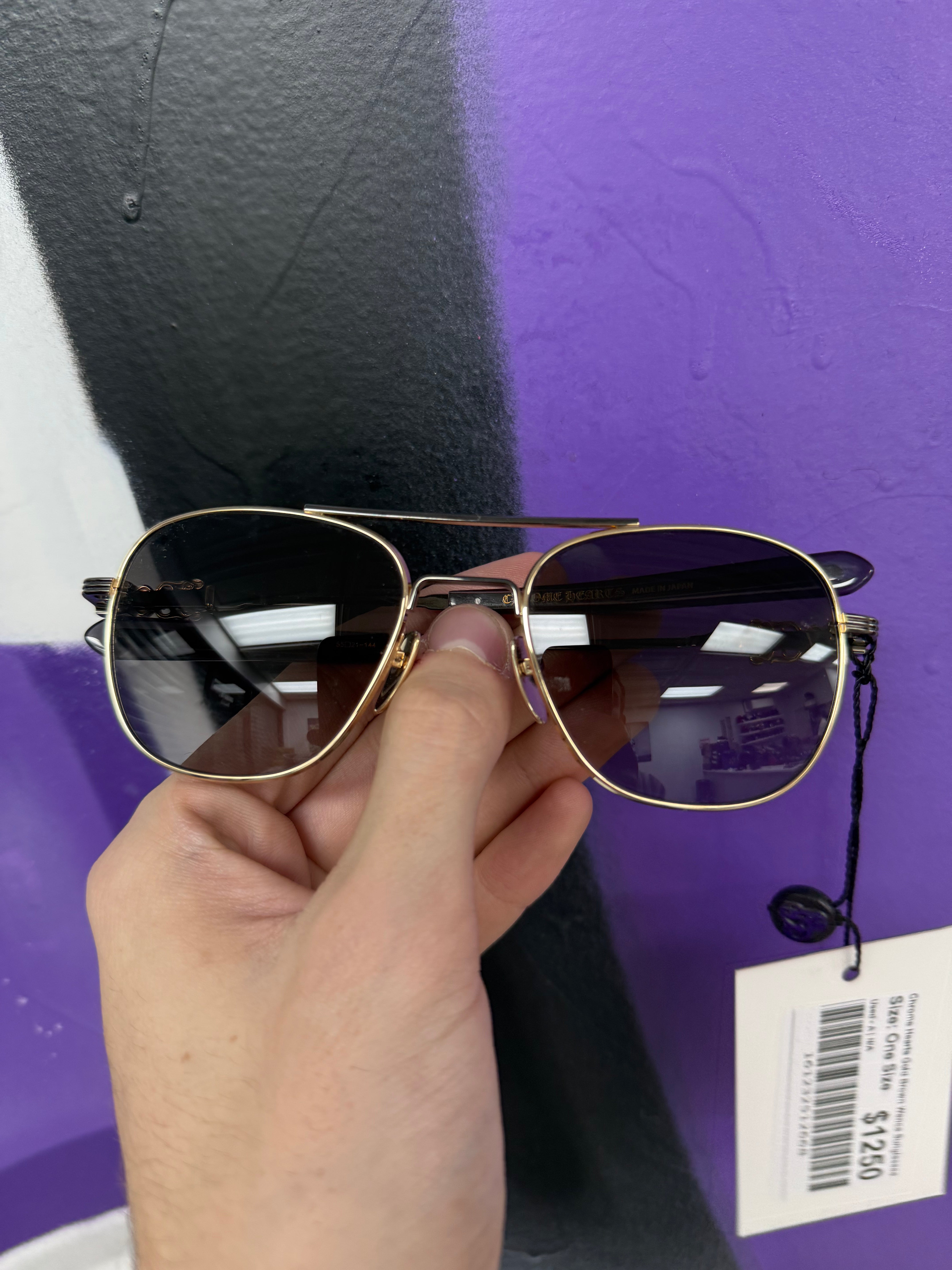 Chrome Hearts Gold Brown Wence Sunglasses