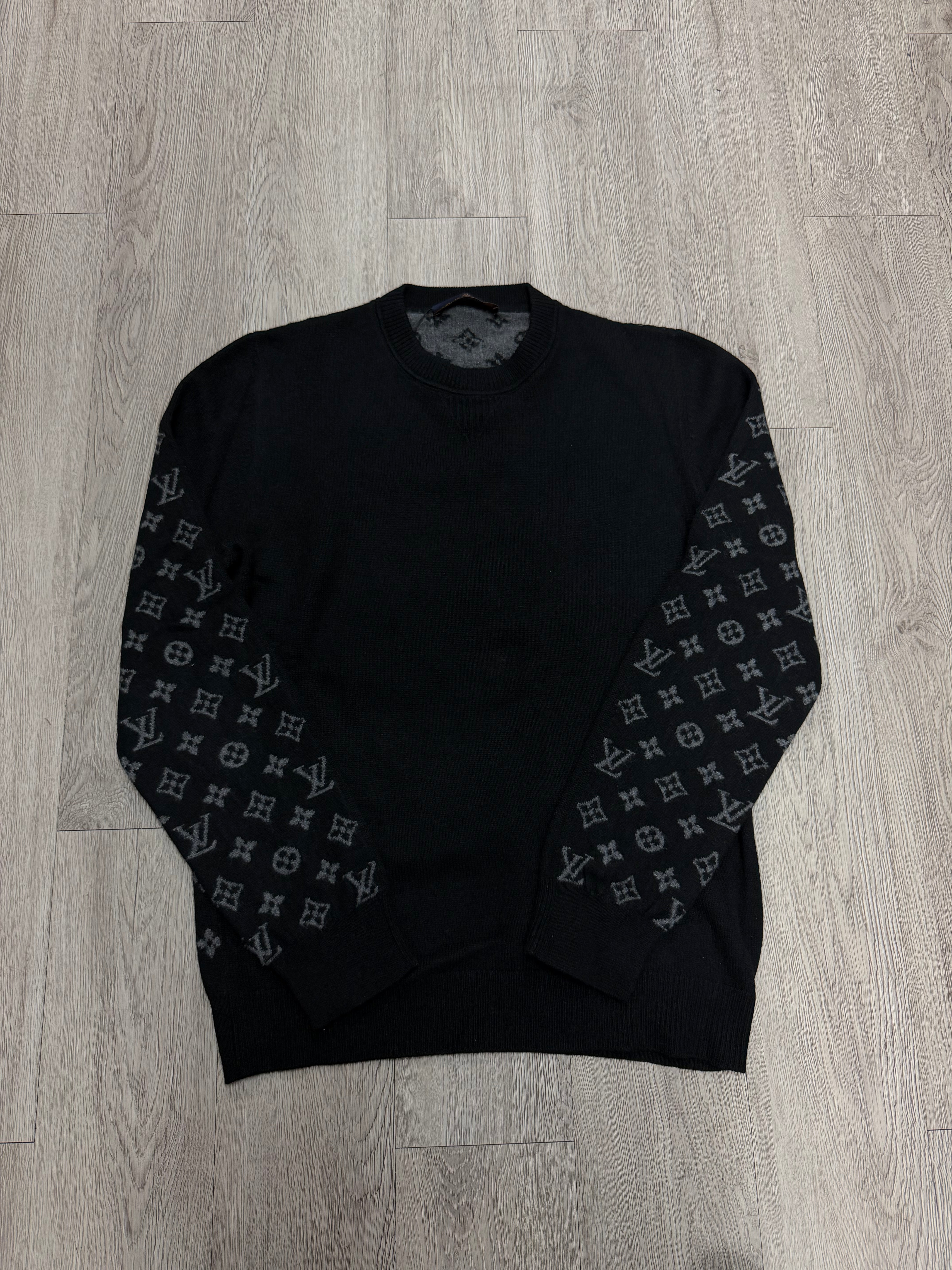 Louis Vuitton Black Grey Monogram Cashmere Sweater