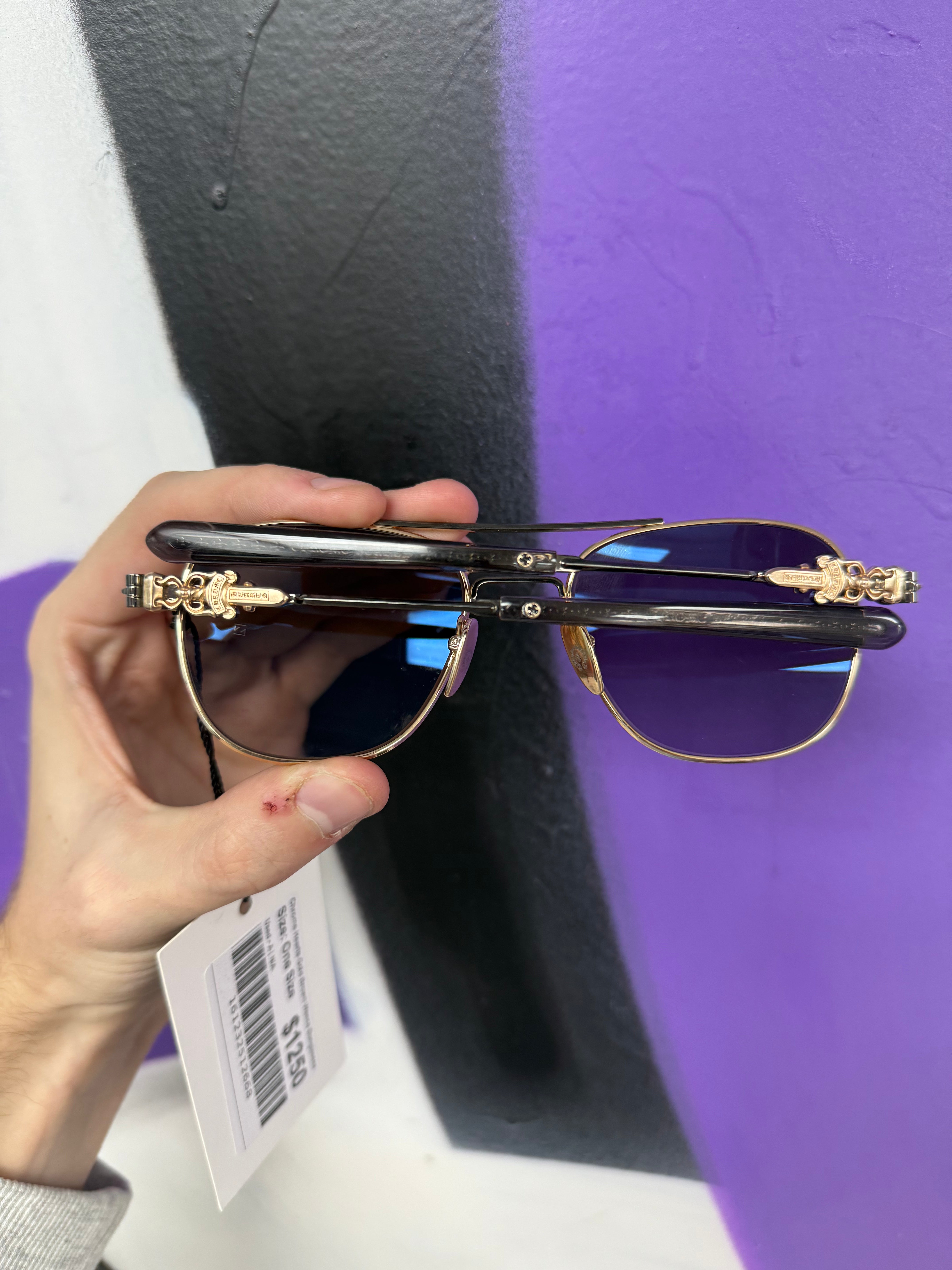 Chrome Hearts Gold Brown Wence Sunglasses