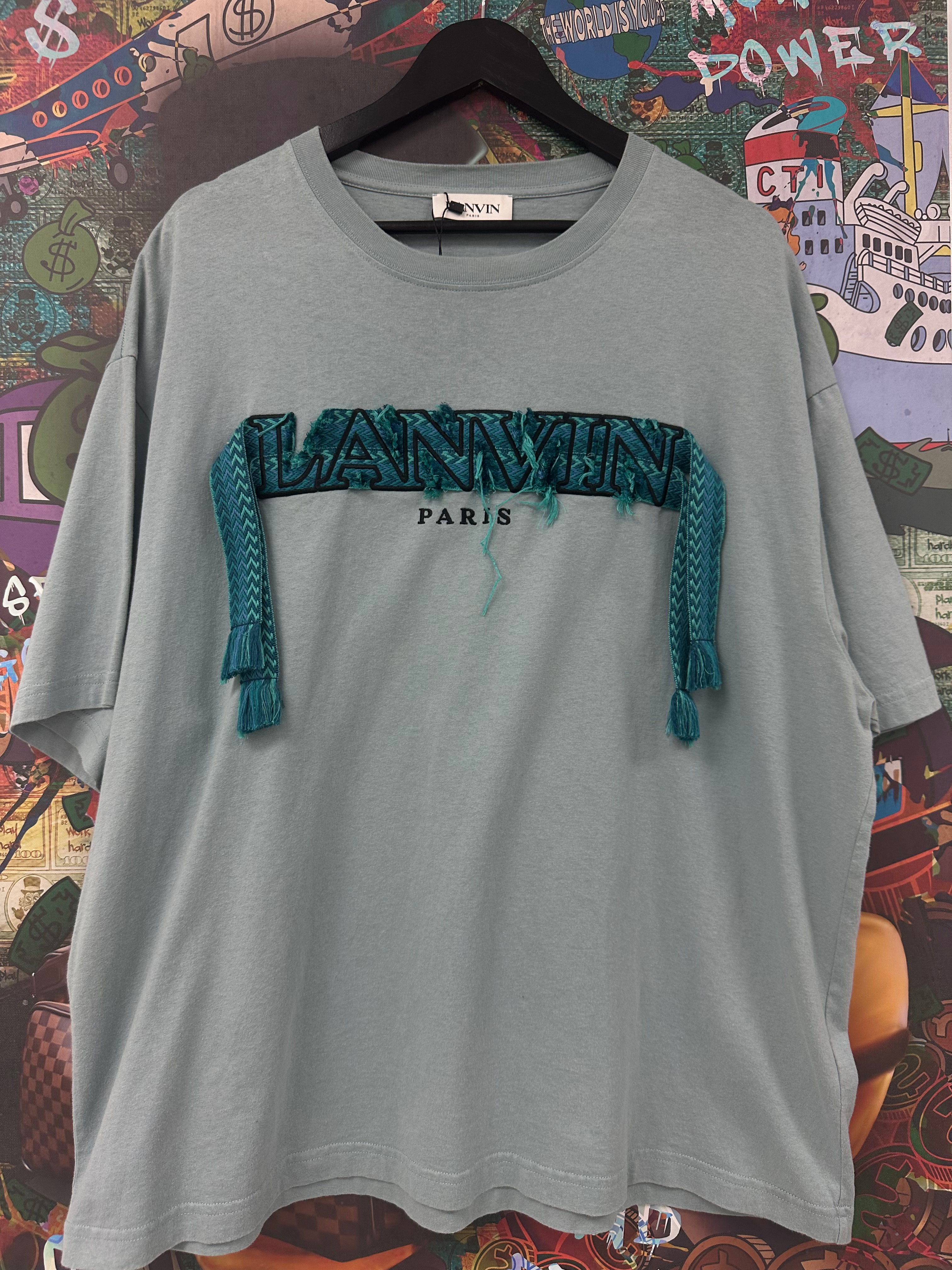 Lanvin Tee Baby Blue Teal XXL (Fits XL) Used