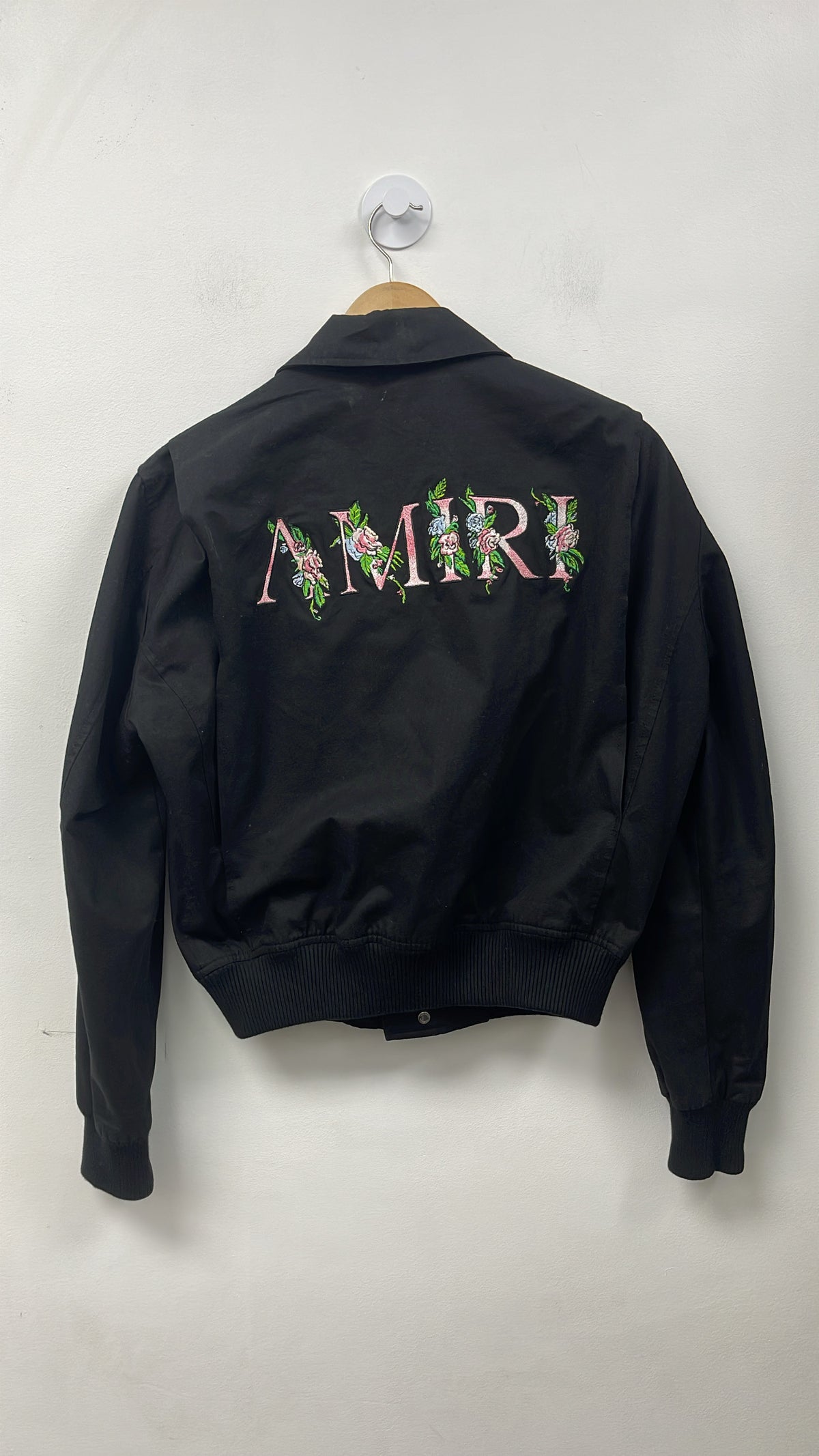 Amiri Black Green Pink Floral Bomber Jacket