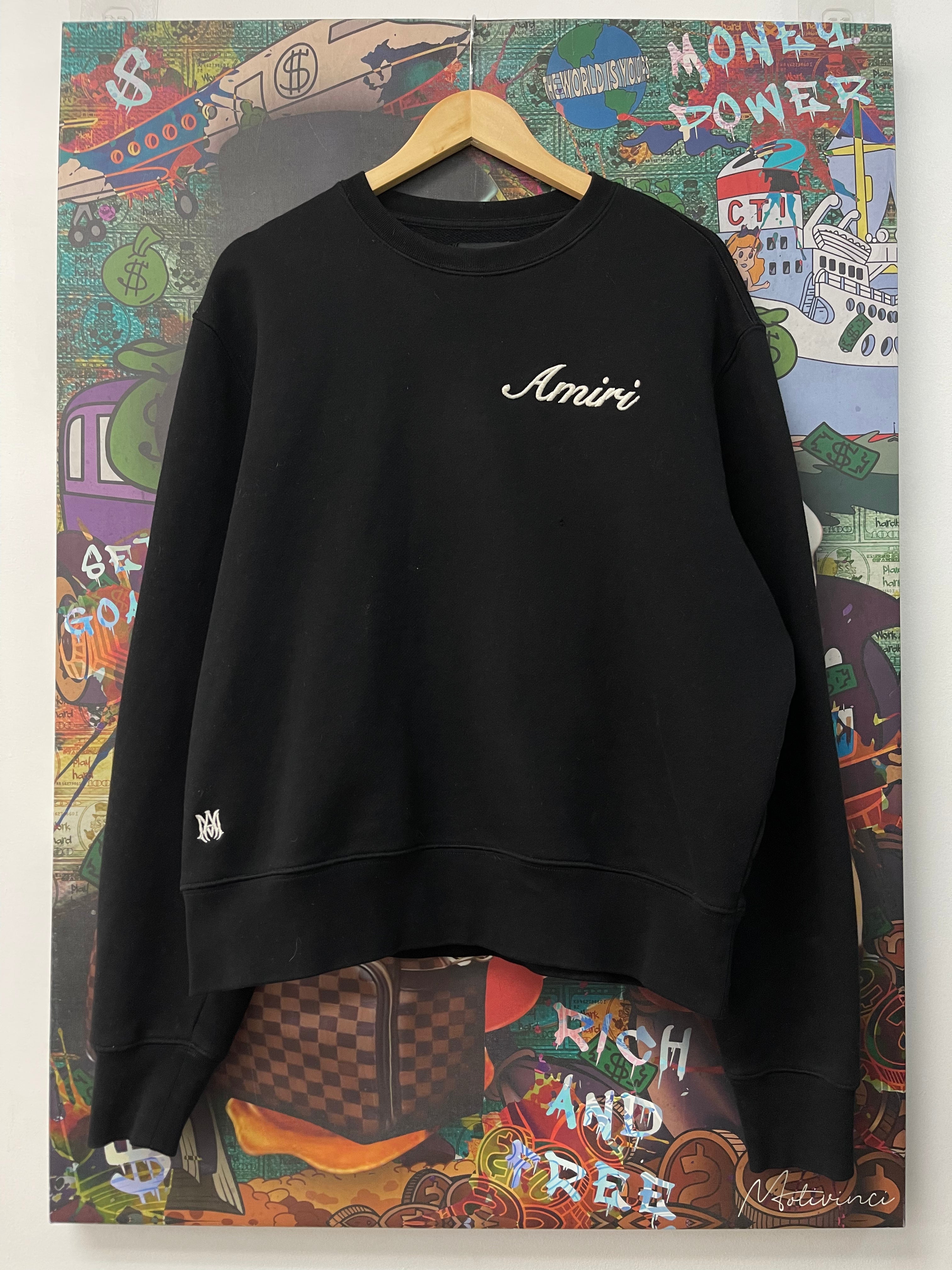 Amiri Black Embroidered (Pin Hole By Logo) Crewneck