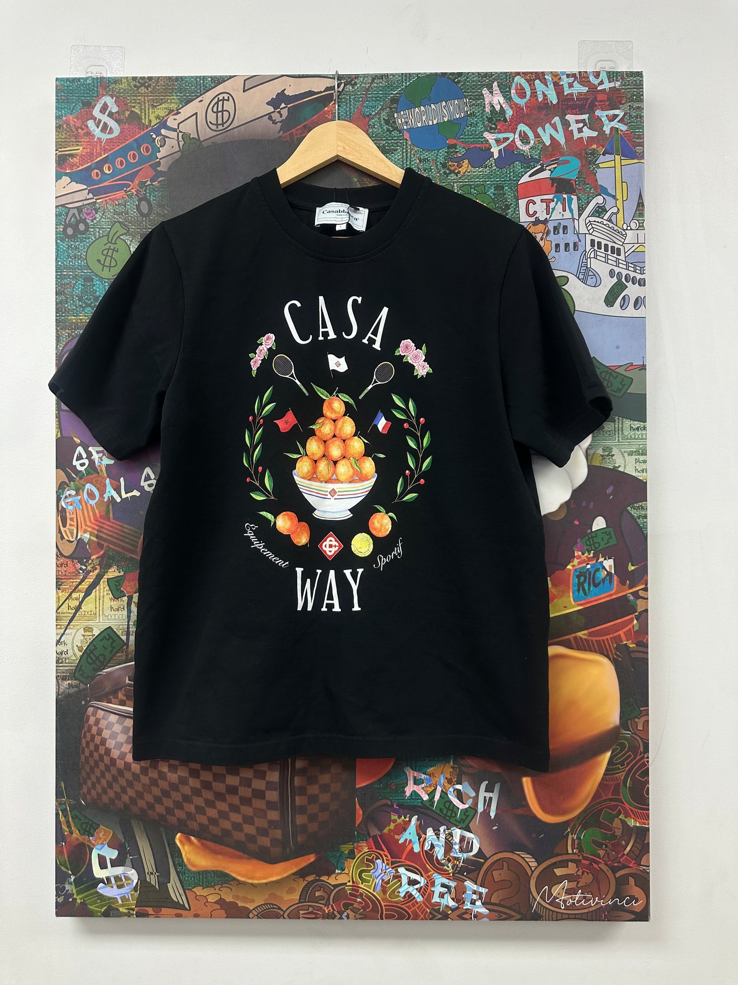 Casablanca CASA WAY Tee Black Oranges Used Large