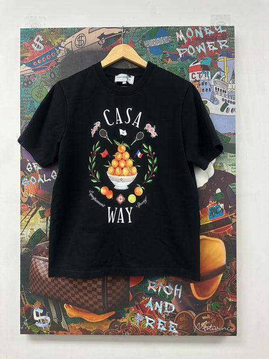 Casablanca CASA WAY Tee Black Oranges Used Large