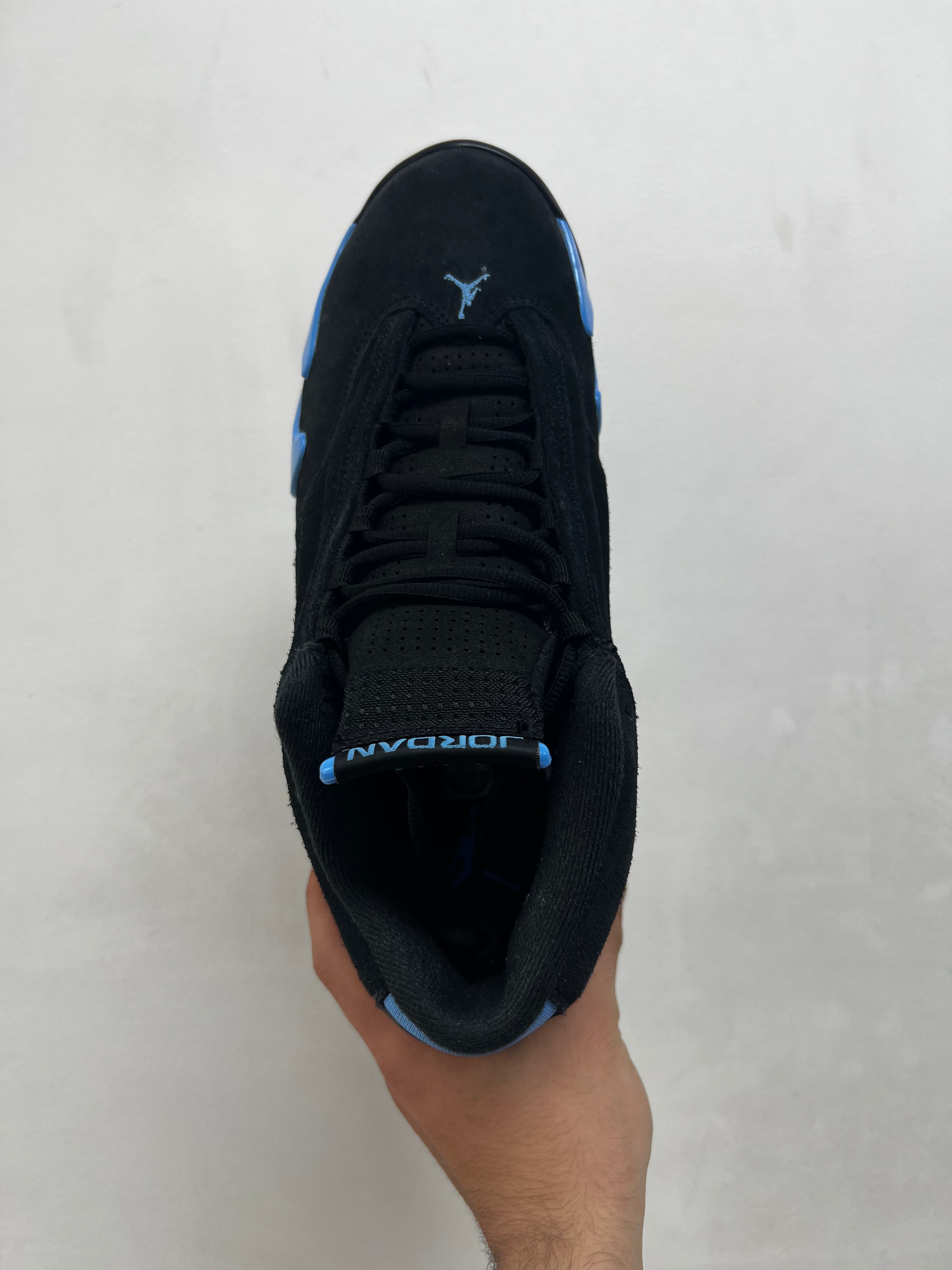 Jordan 14 Black University Blue Sneakers