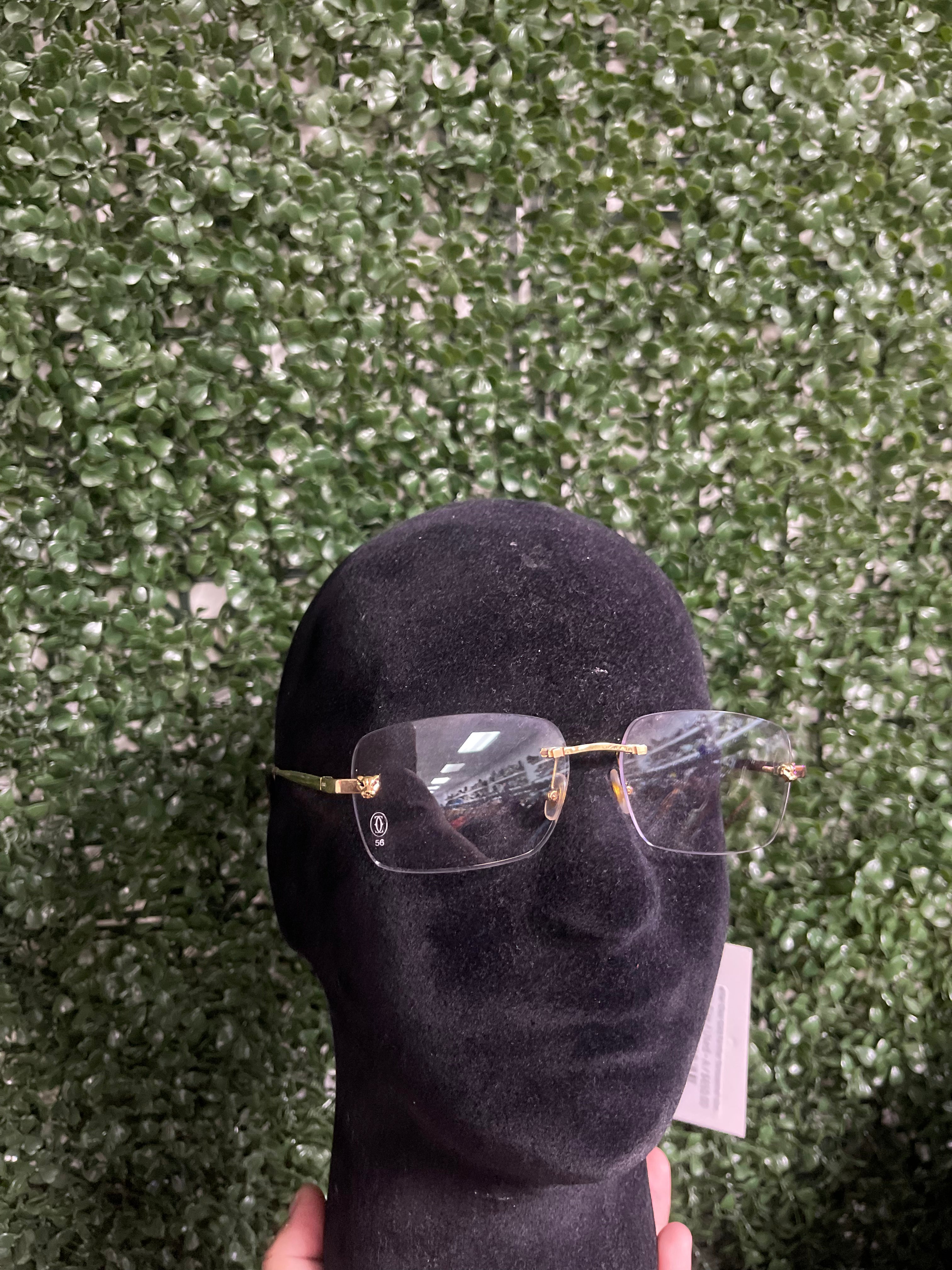 Cartier Clear Gold Panther Tortoiseshell Glasses