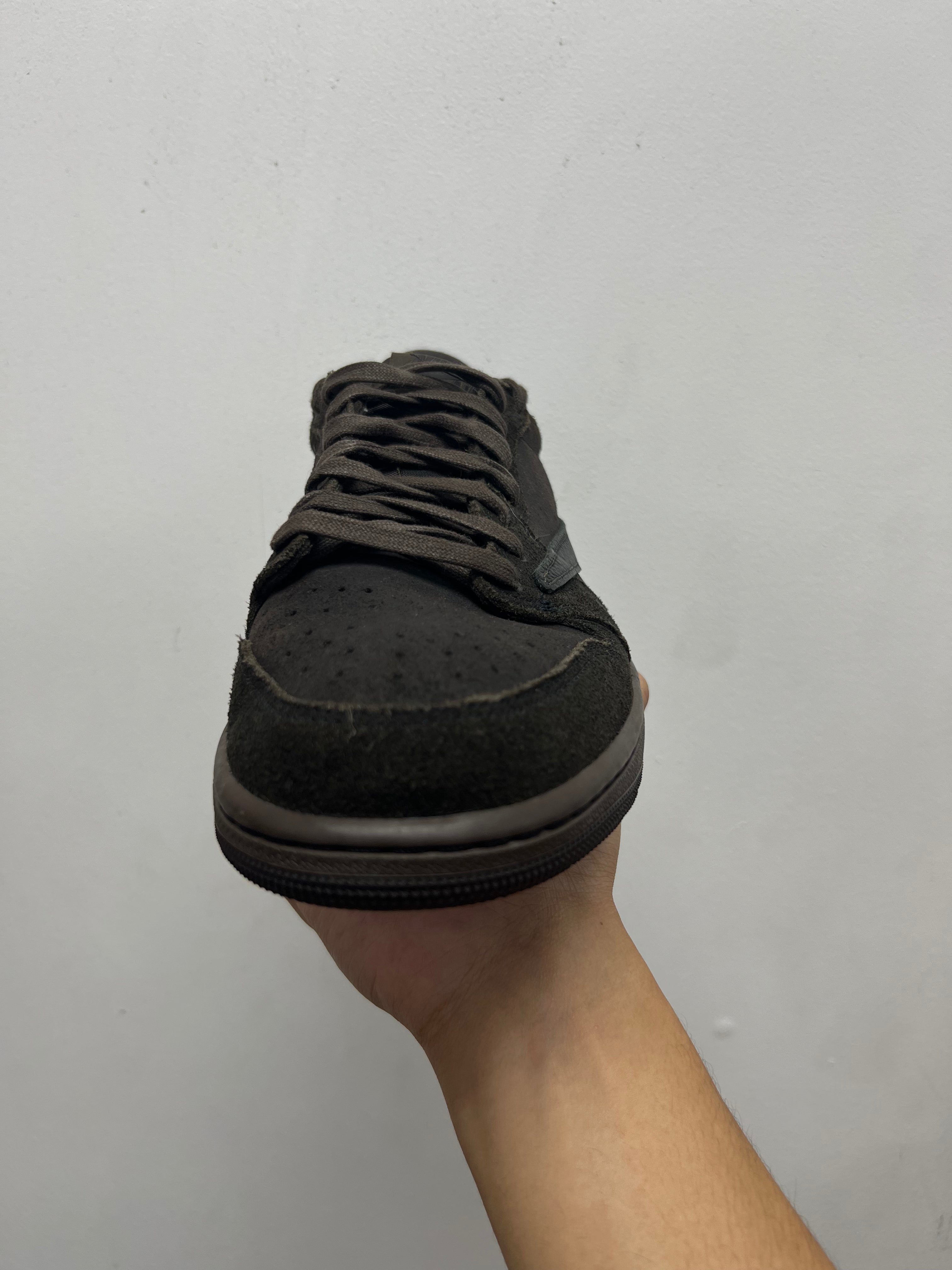 Jordan 1 Low Travis Scott Brown Velvet Sneakers