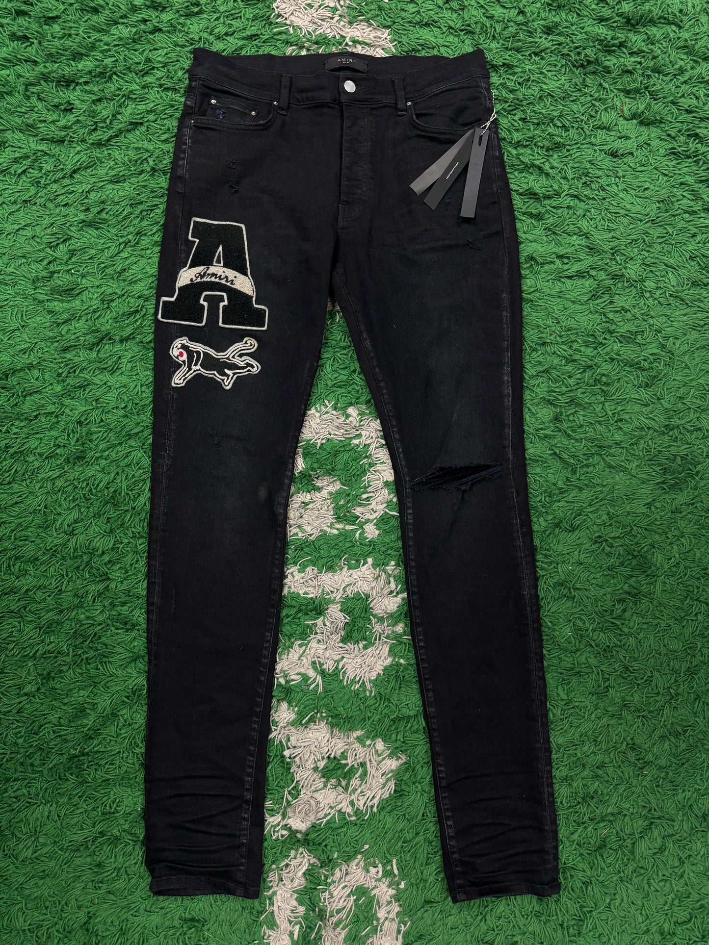 Amiri Jeans Black Silver Bone  Used 34