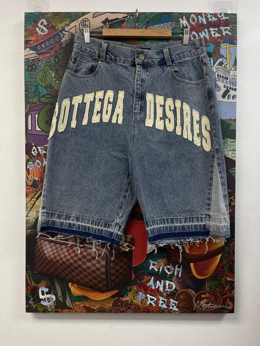 Bottega Desires Blue Denim Shorts