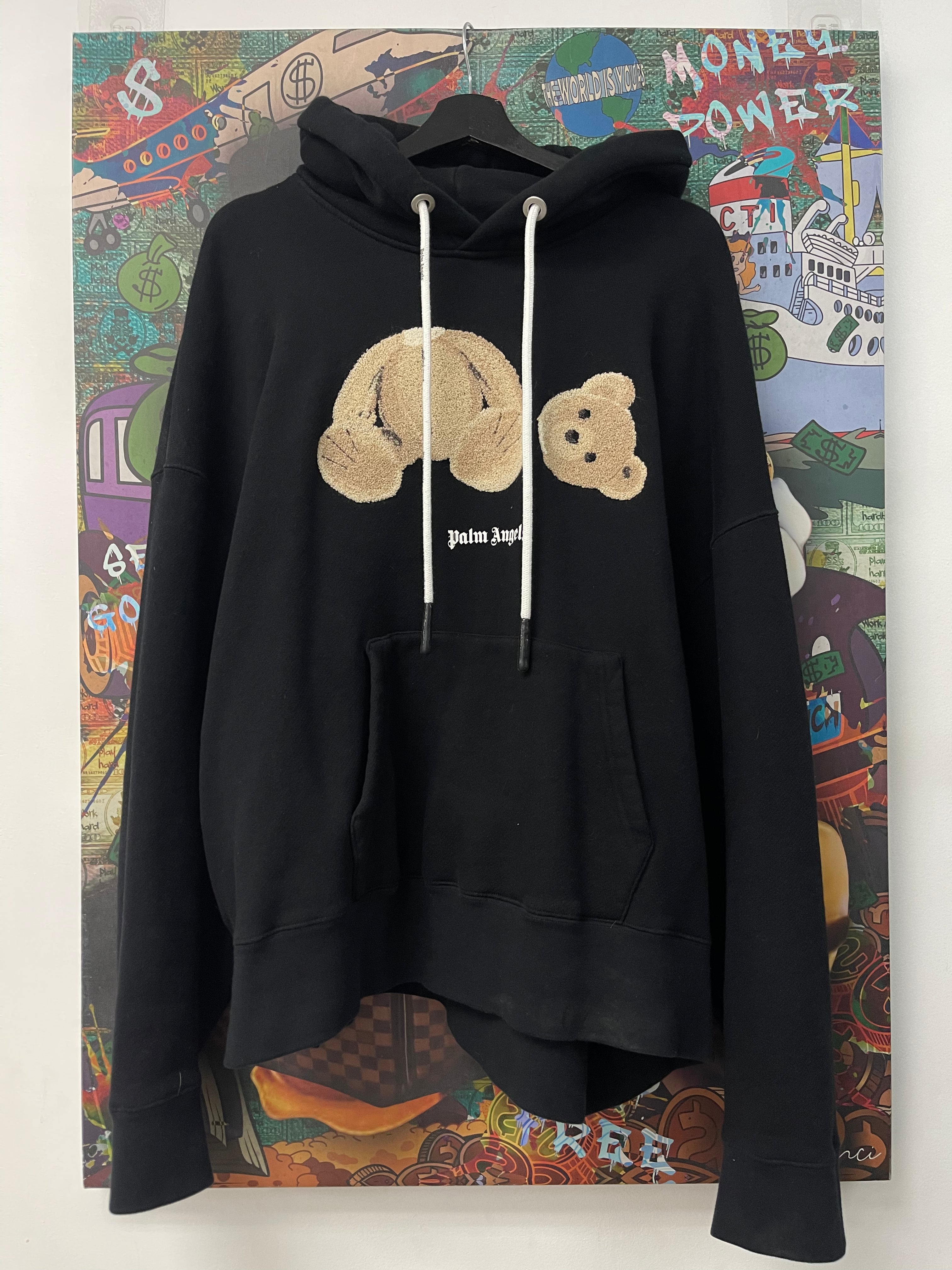 Palm Angels Black Teddy Bear Hoodie