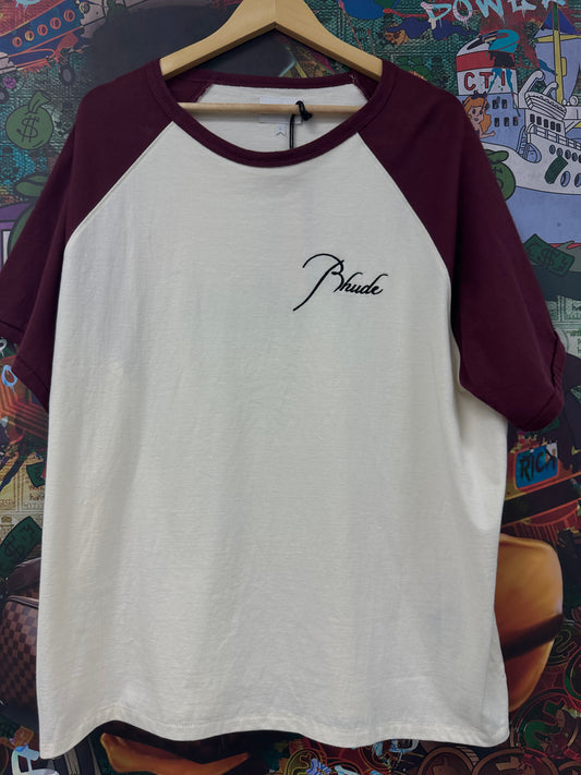 Rhude Tee Maroon White Large N/A New