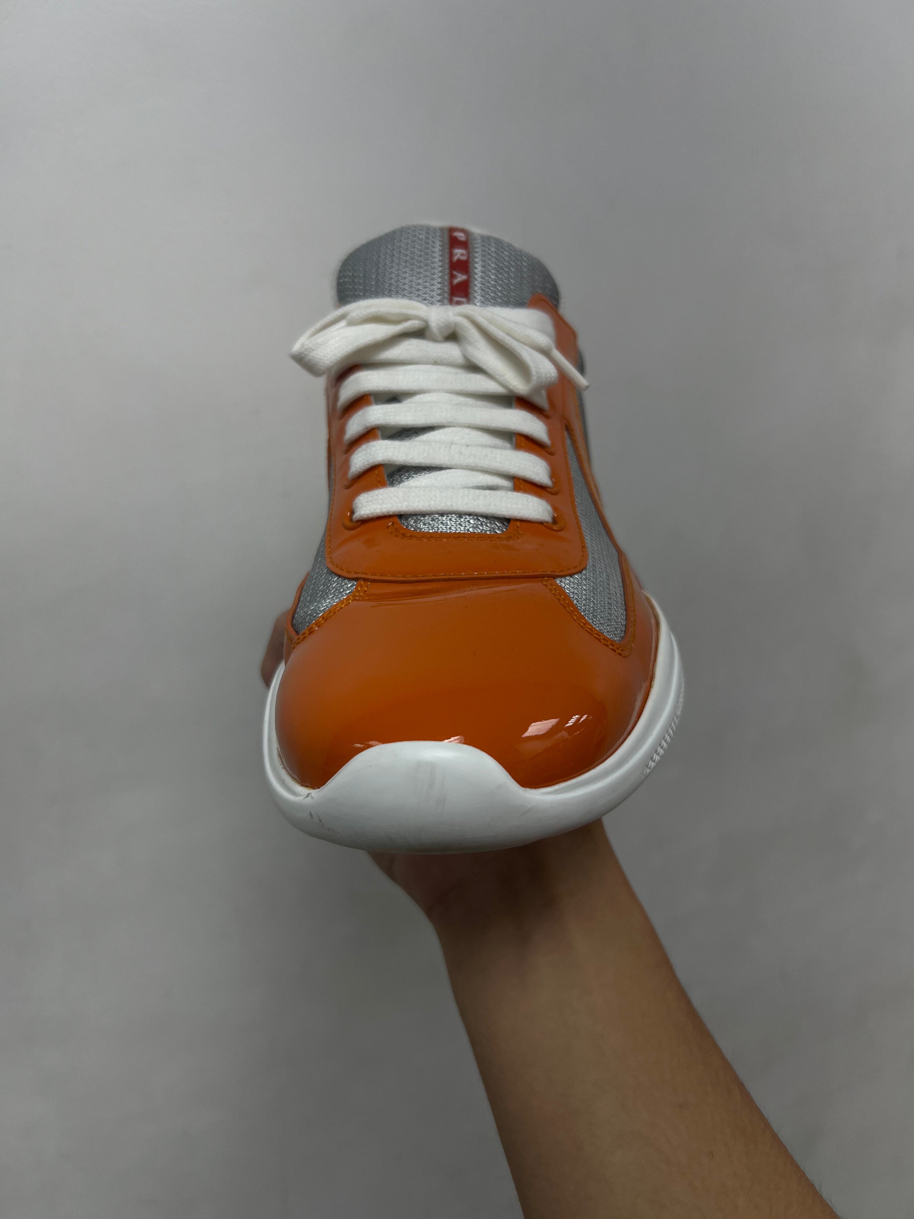 Prada Orange Cups (No Insoles) Sneakers