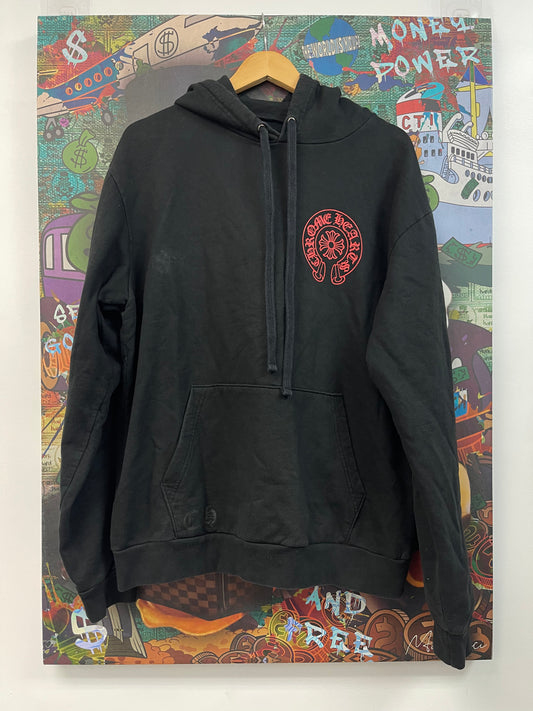 Chrome Hearts Web Hoodie Black Red Used Medium