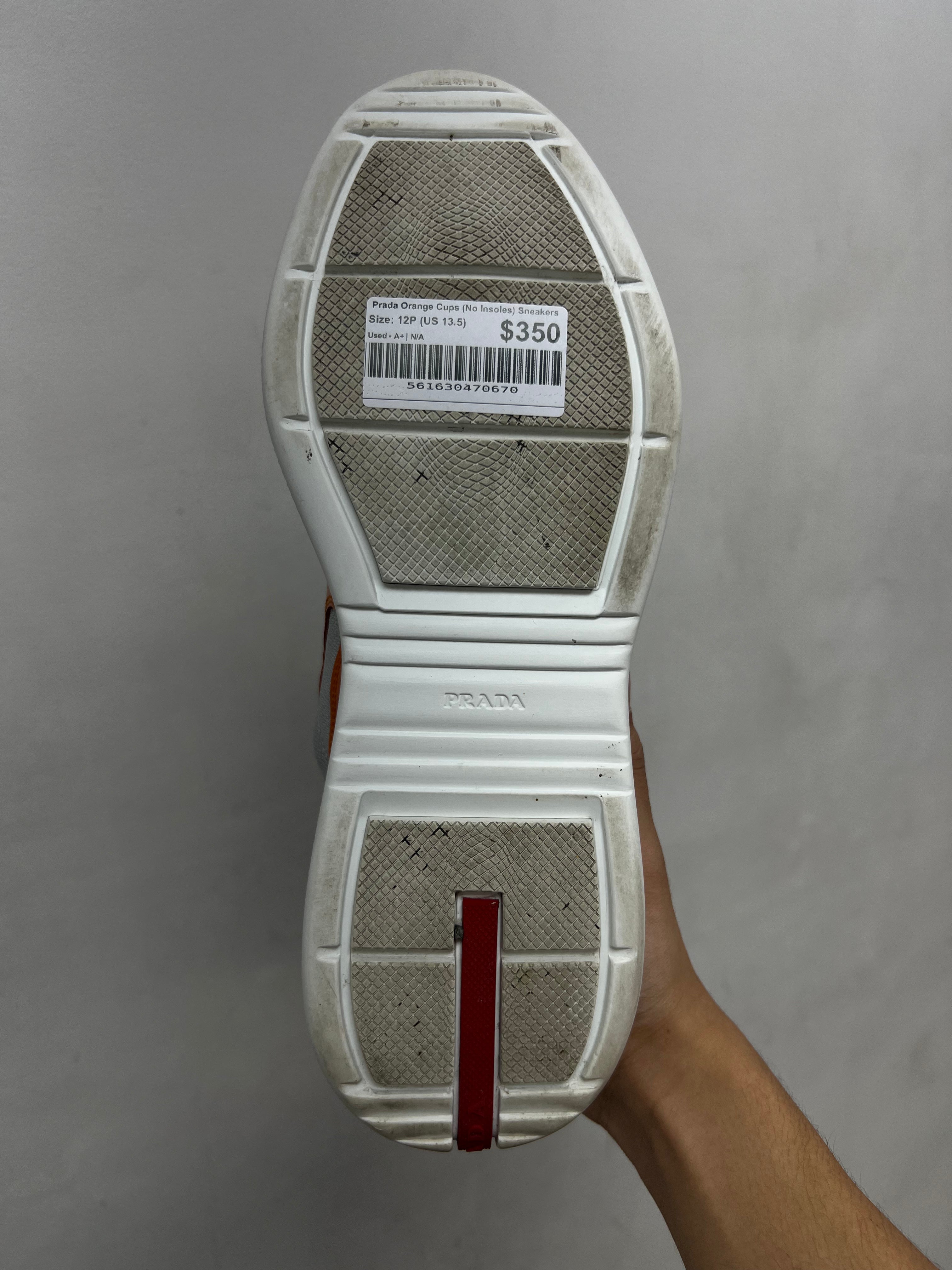 Prada Orange Cups (No Insoles) Sneakers