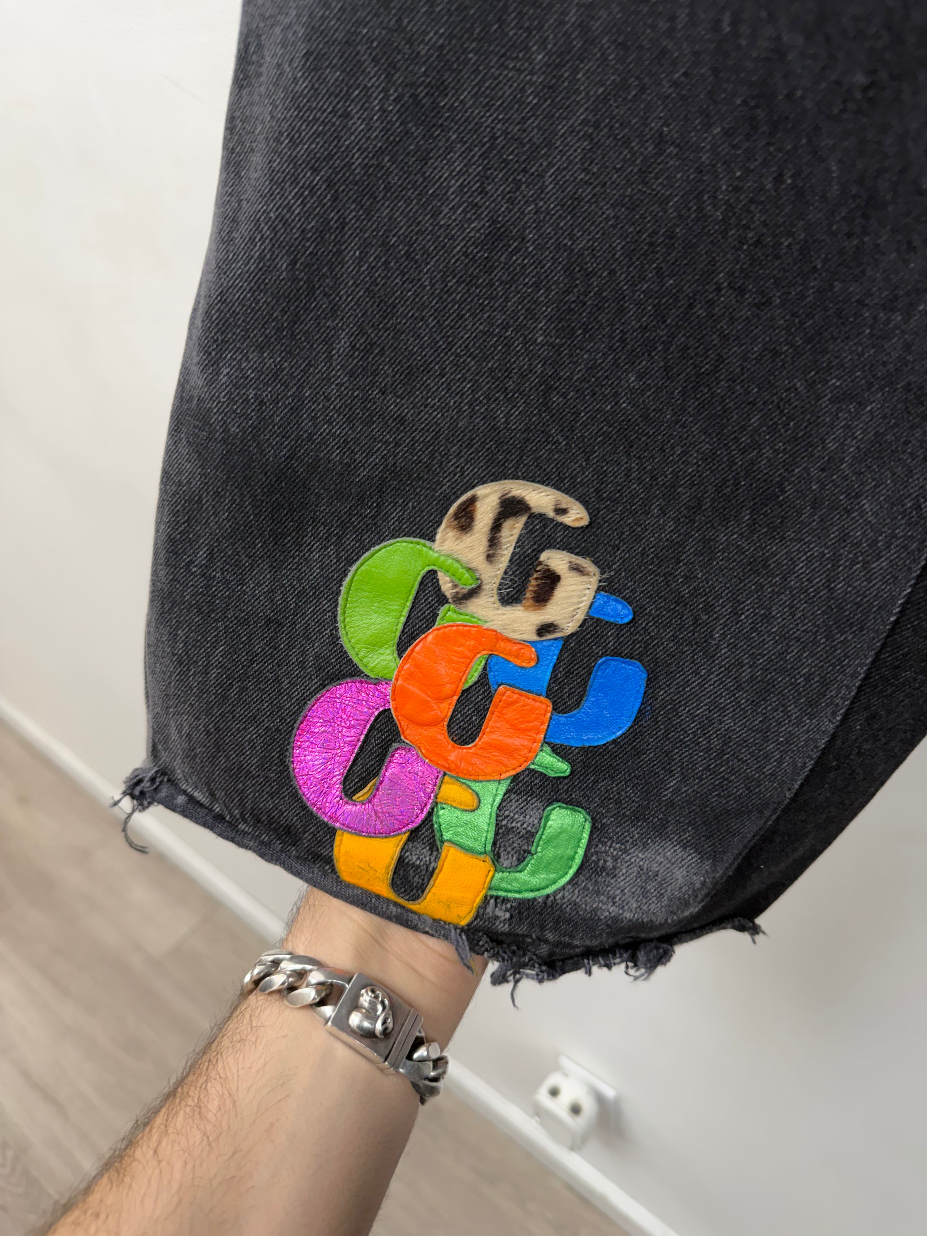 Gallery Dept Black Wash Multi Color G-Patch Jeans