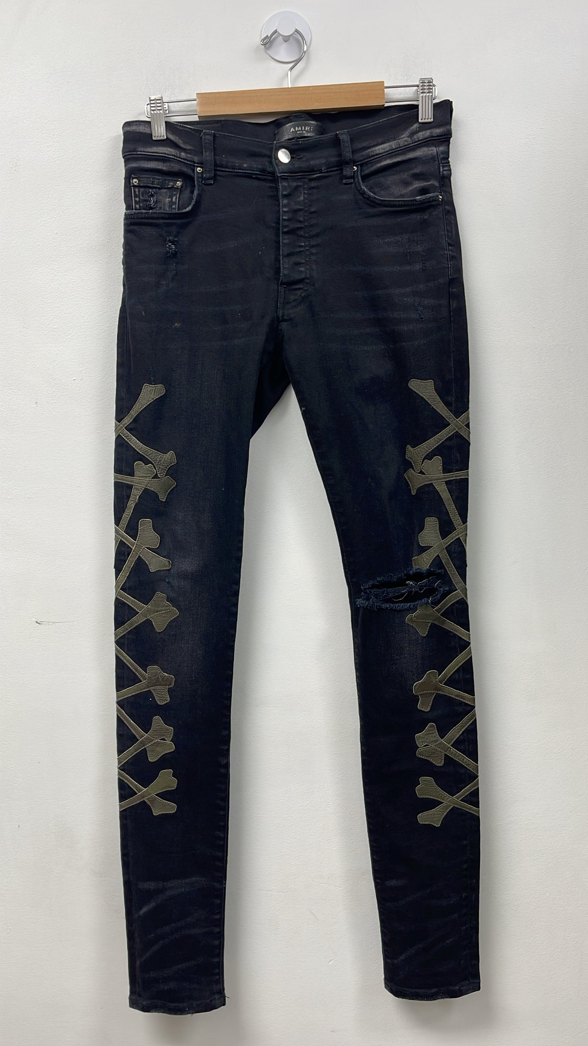 Amiri Black Camo Bones Jeans