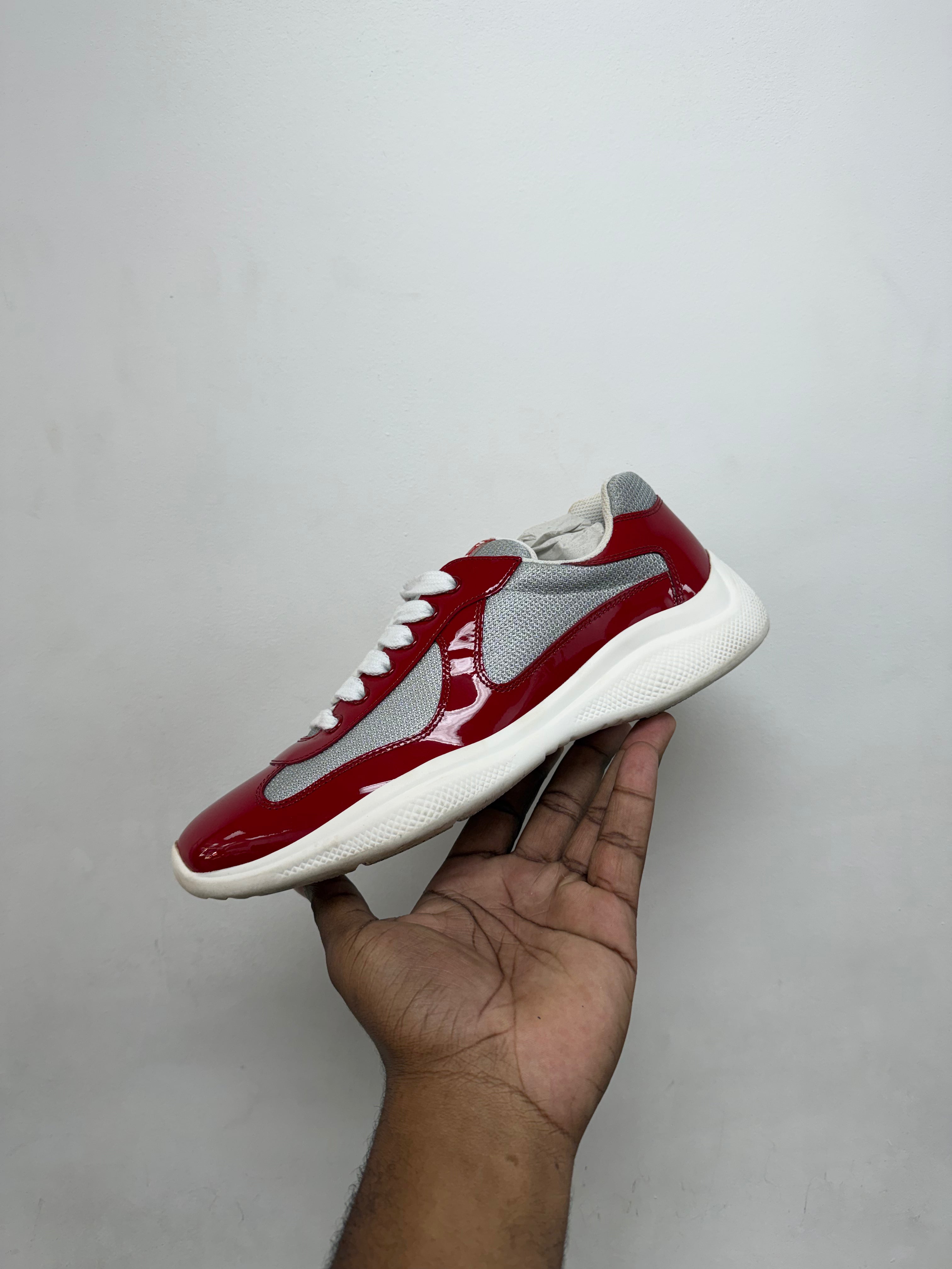 Prada Red White Cups Sneakers