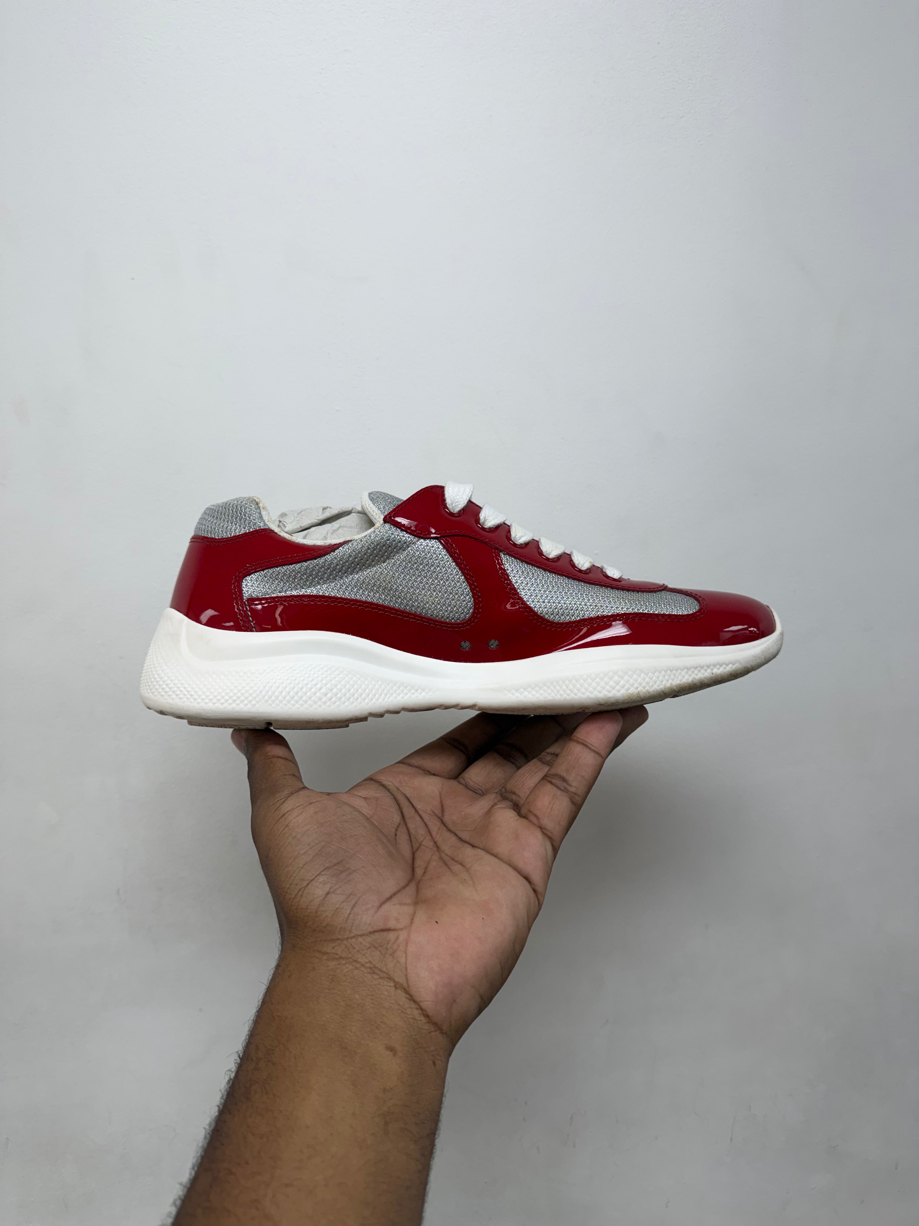 Prada Red White Cups Sneakers