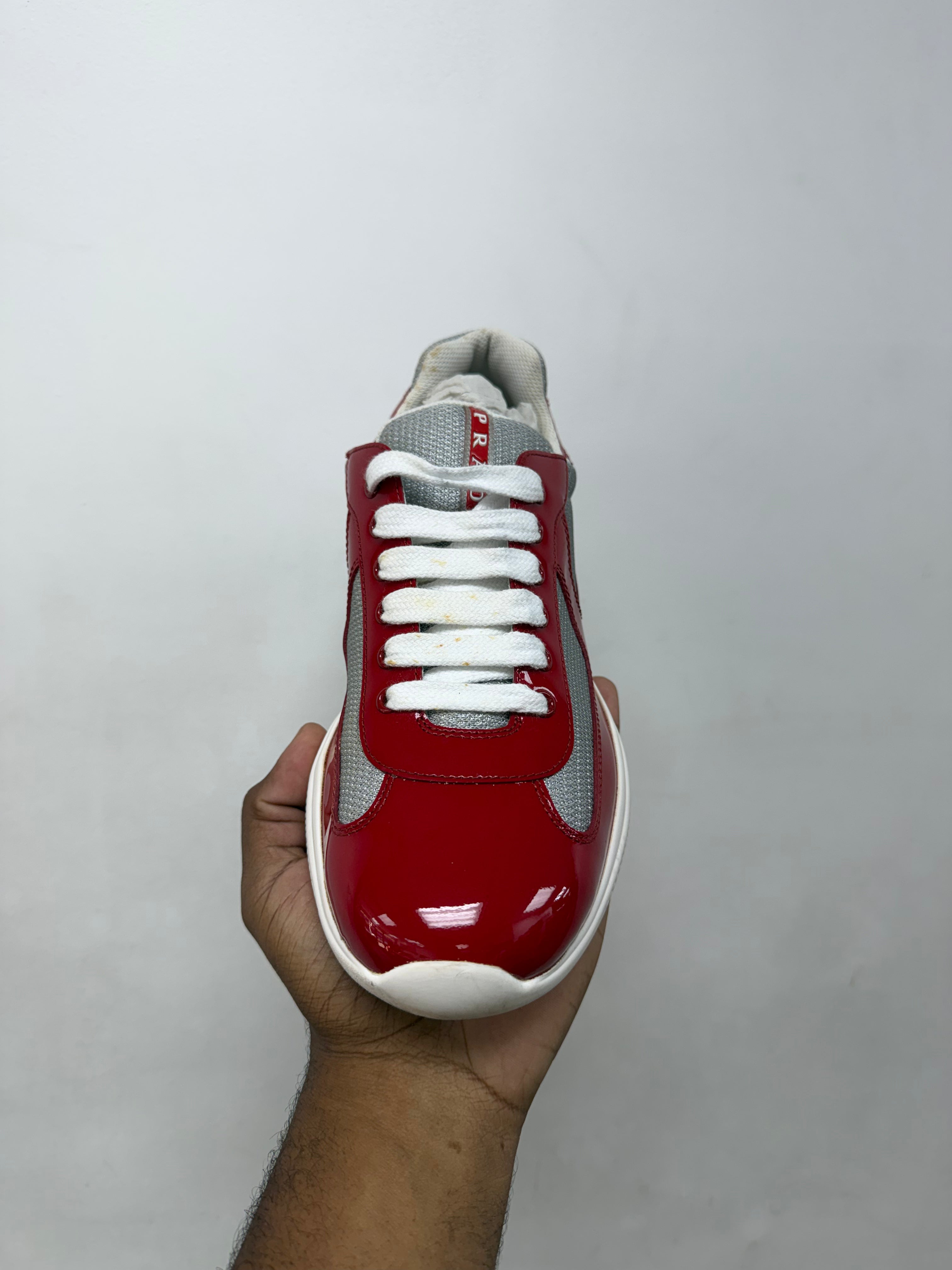 Prada Red White Cups Sneakers
