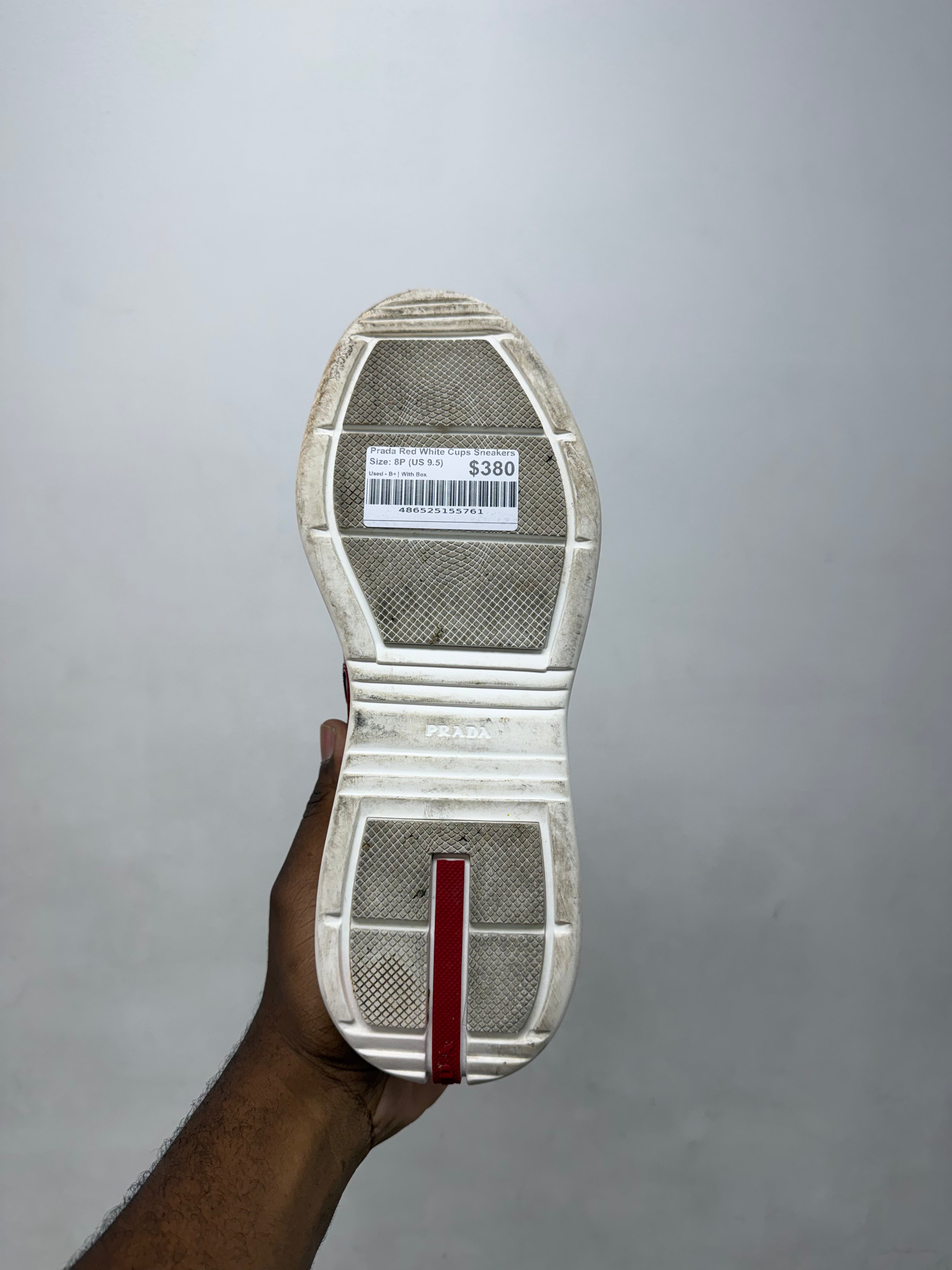 Prada Red White Cups Sneakers