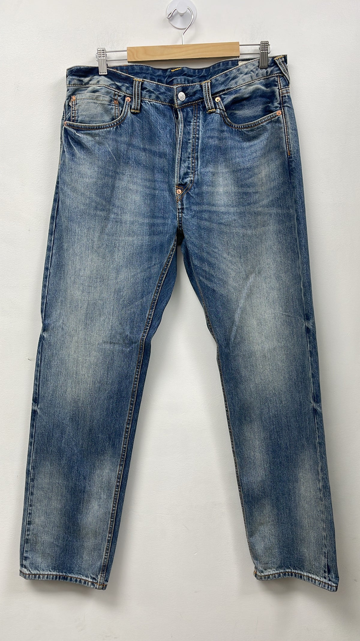 Evisu Light Wash Yellow Seagull Jeans