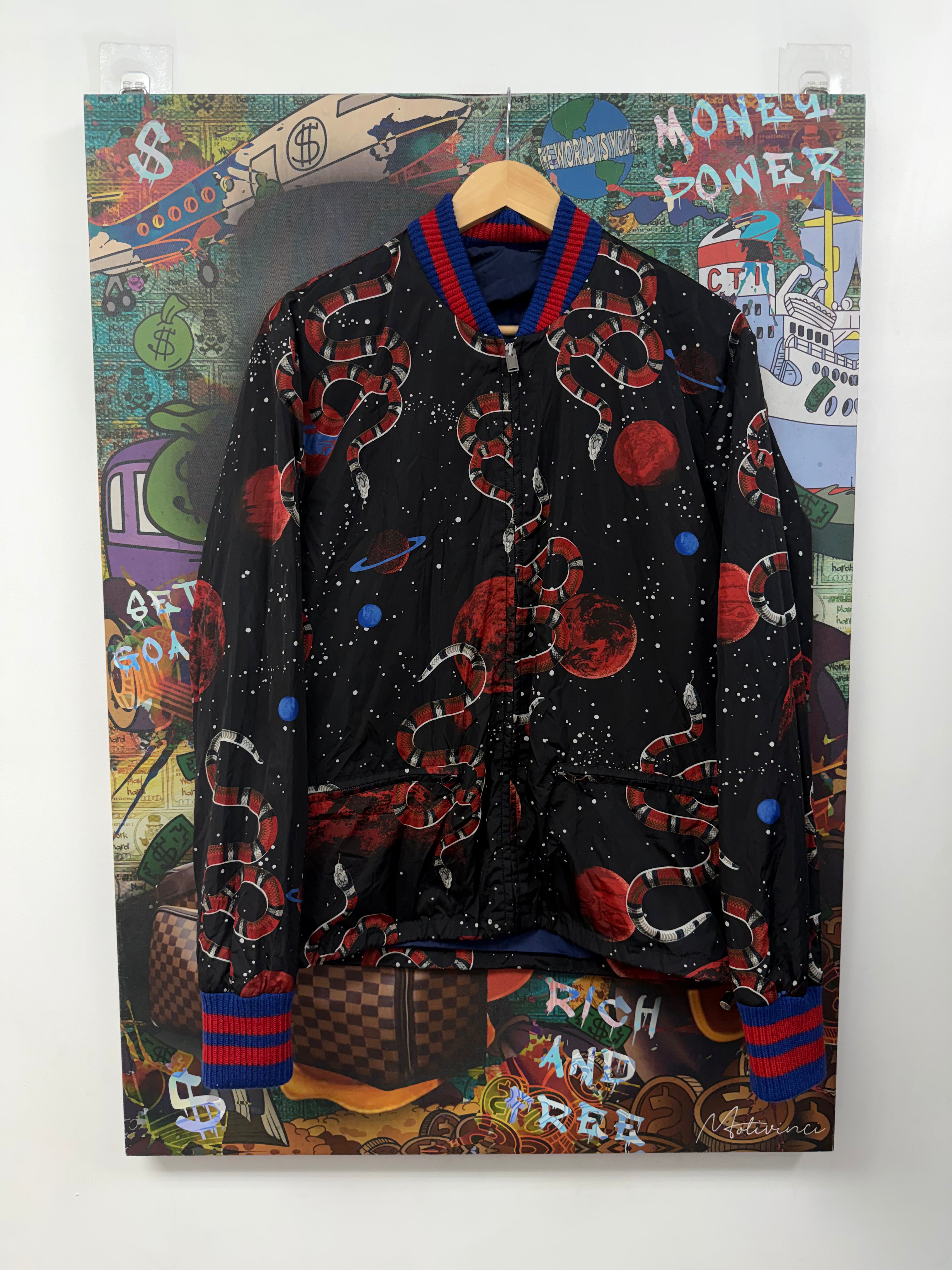 Gucci Black Red Snake Windbreaker (48) Track Jacket