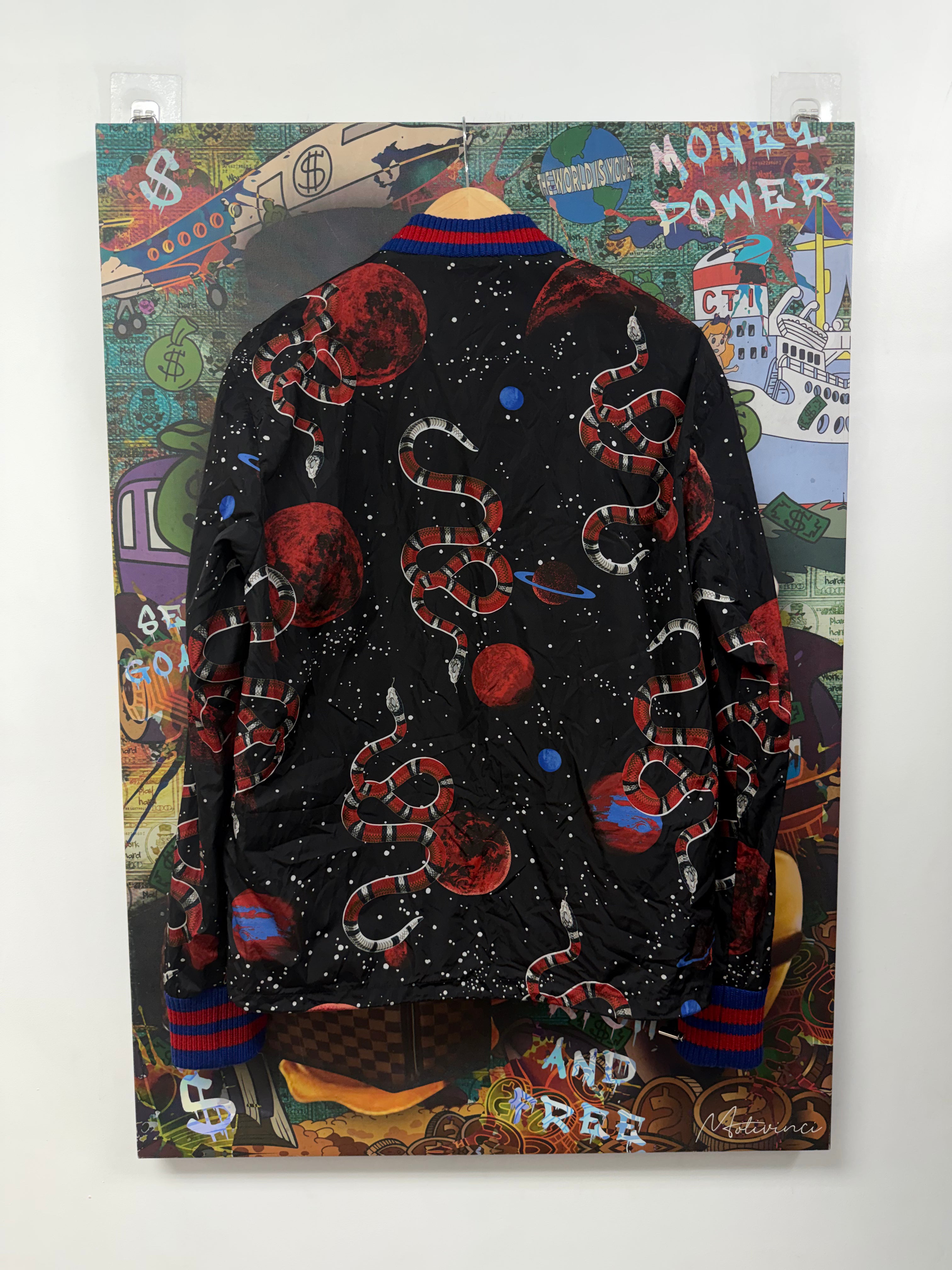Gucci Black Red Snake Windbreaker (48) Track Jacket