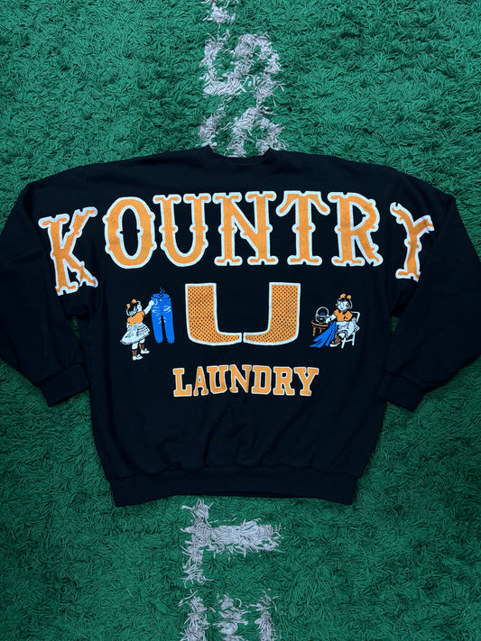 Kapital Kountry Crewneck Black Orange New OSFM With Tags