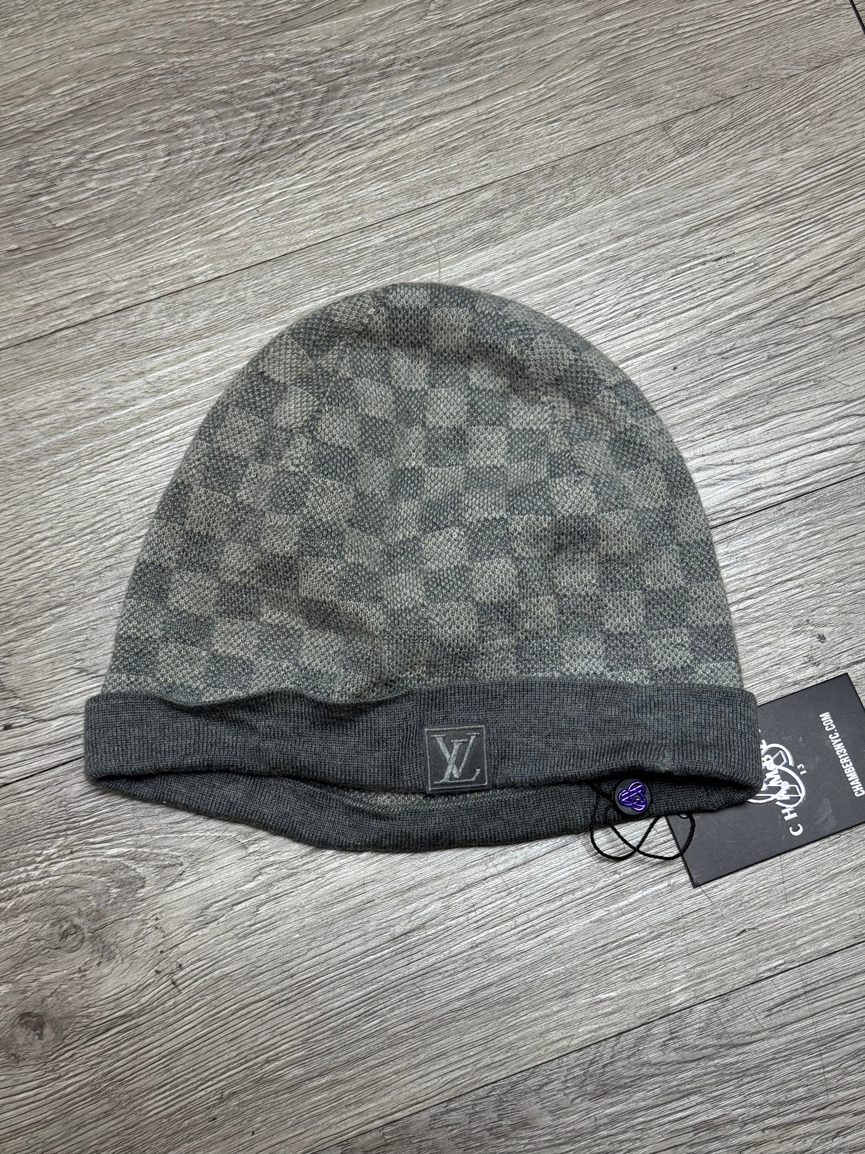 Louis Vuitton Grey Damier (Holes) Beanie