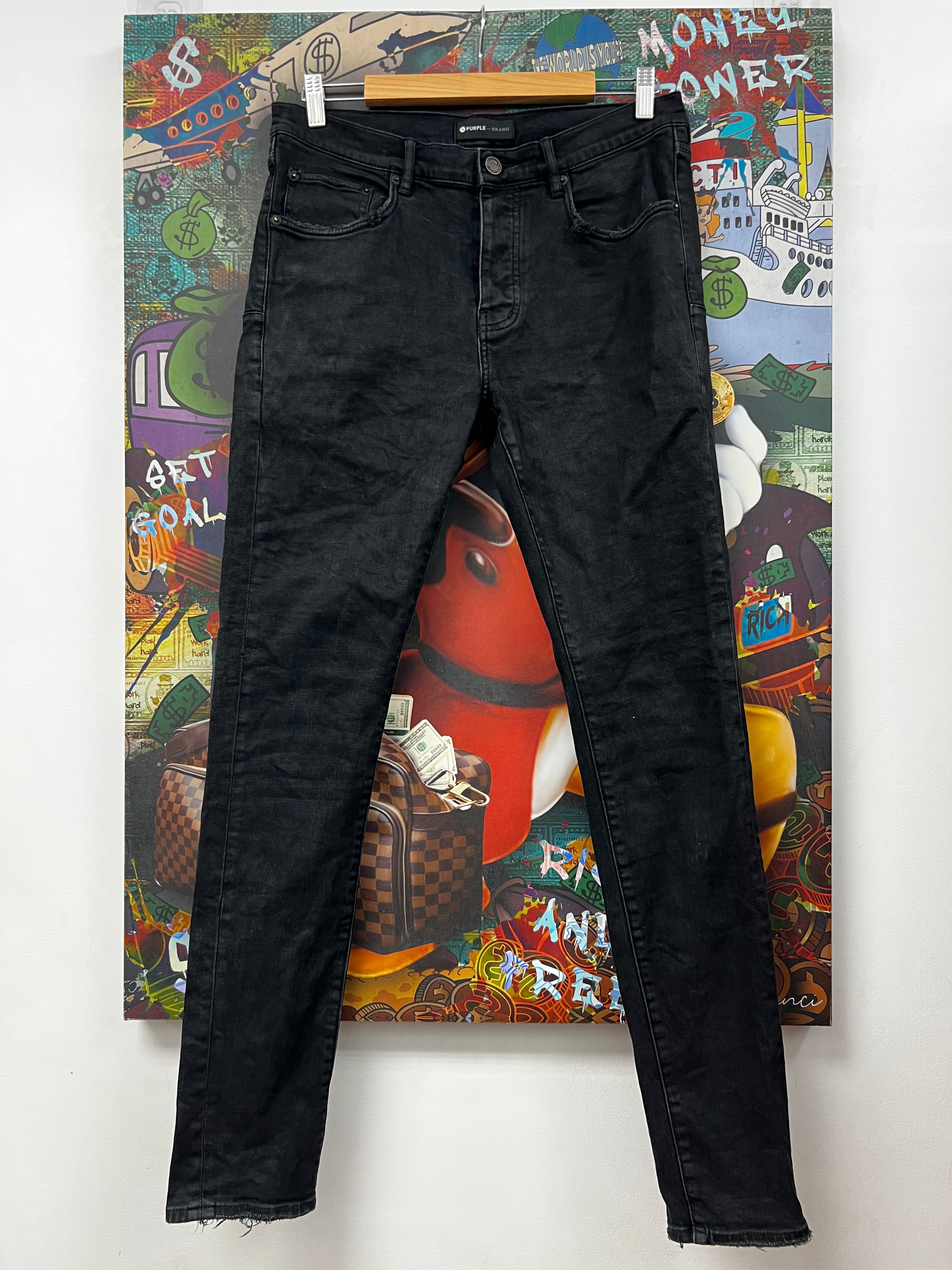 Purple Brand Black Wash Plain Jeans