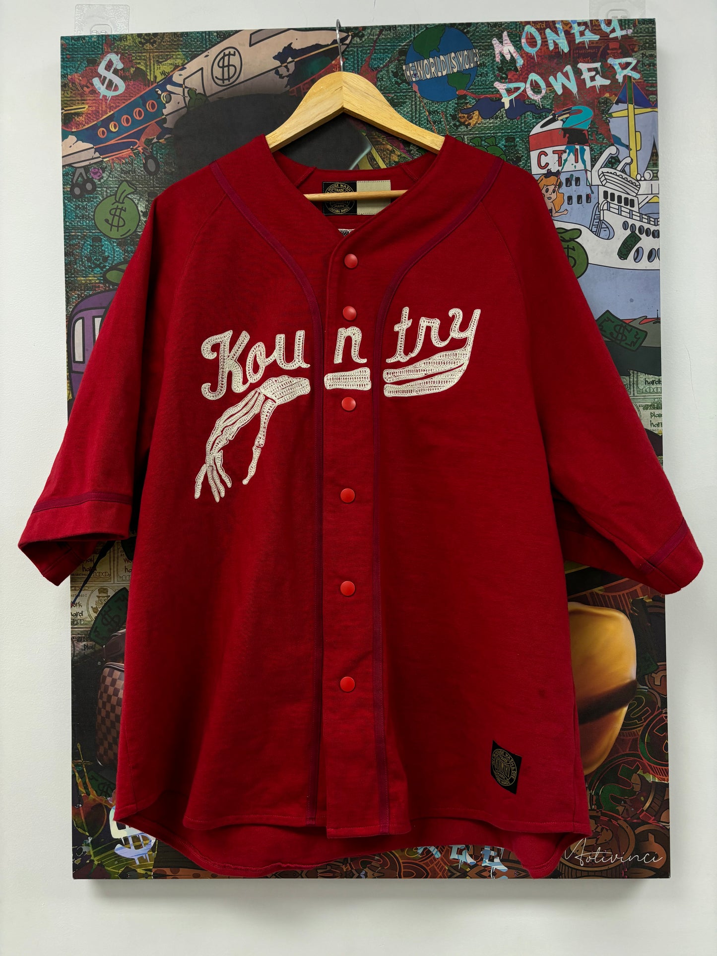 Kapital Kountry Bones Baseball Jersey Red New 4 (XL) With Tags