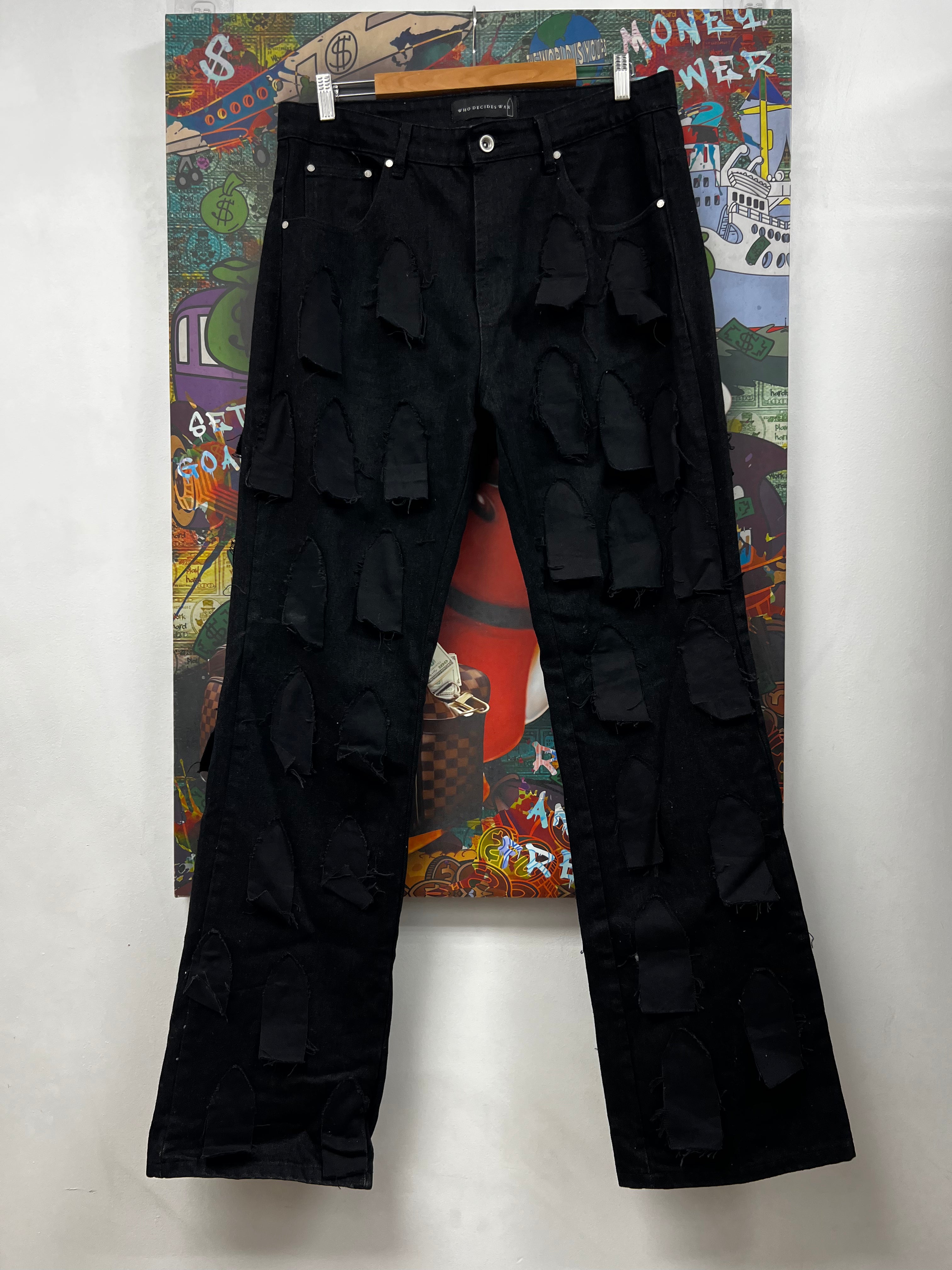 Who Decides War Black Wash Tonal Flooded Windows Jeans