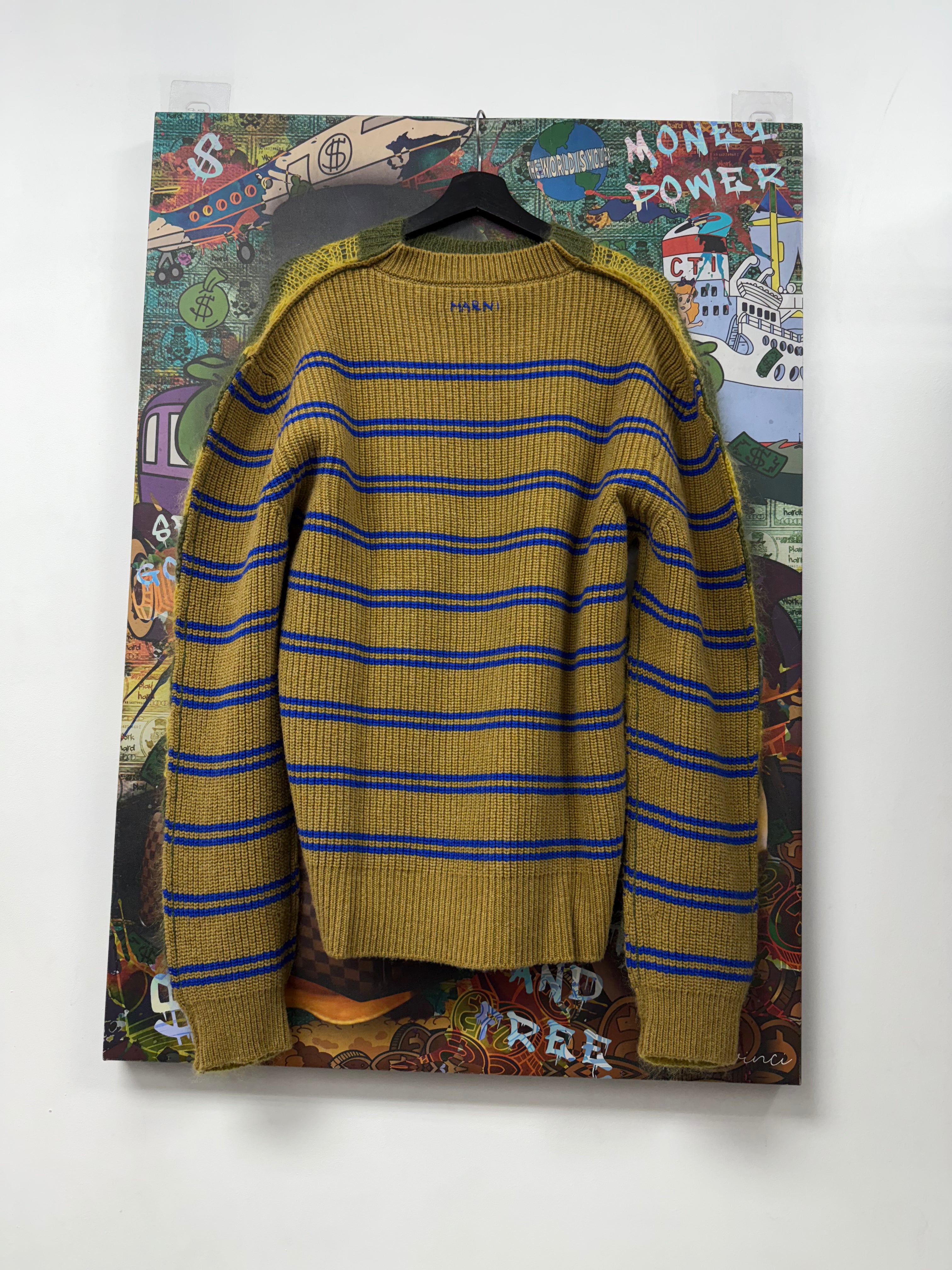 Marni Olive Multi Mohair Sweater