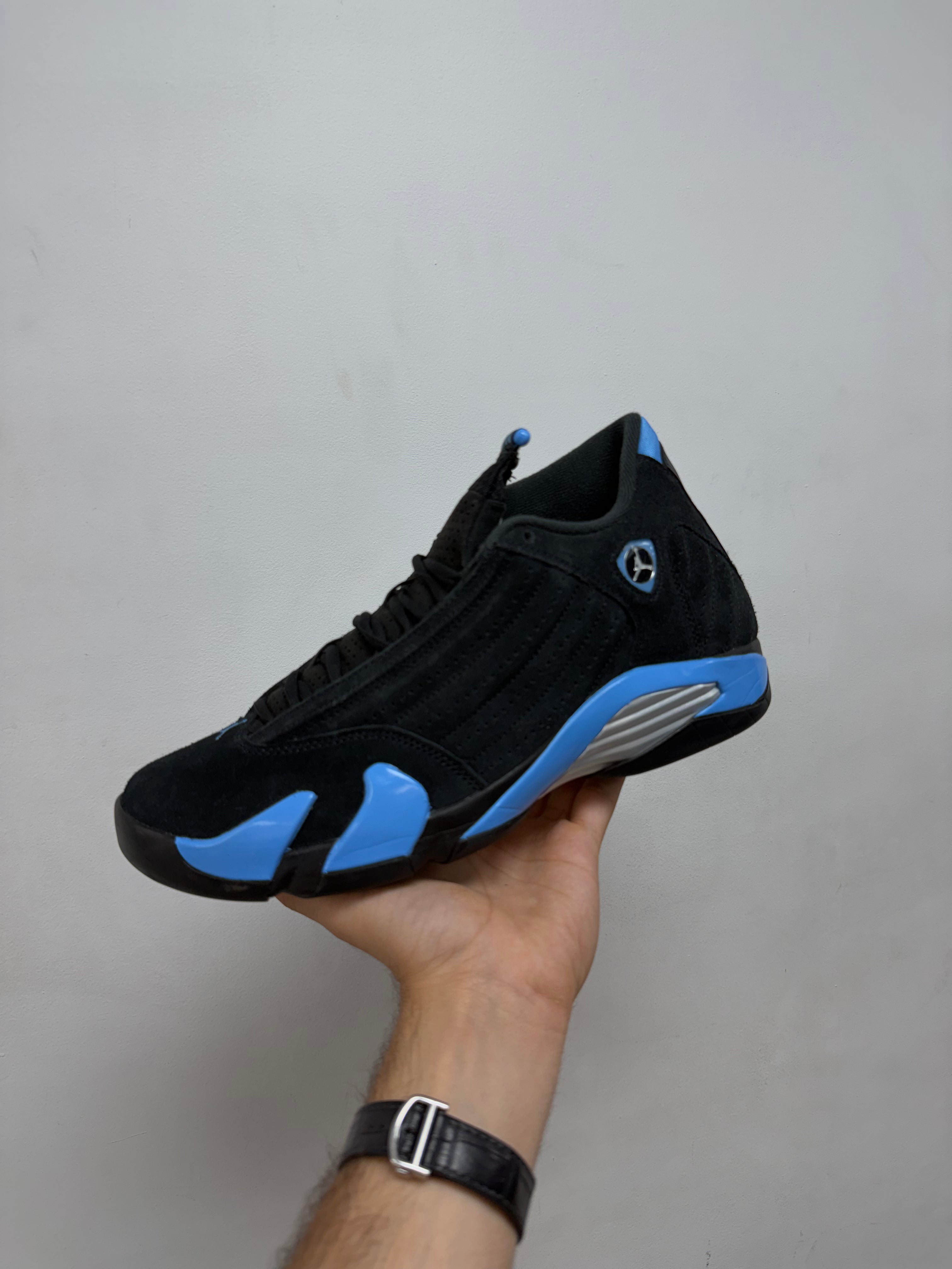 Jordan 14 Black University Blue Sneakers
