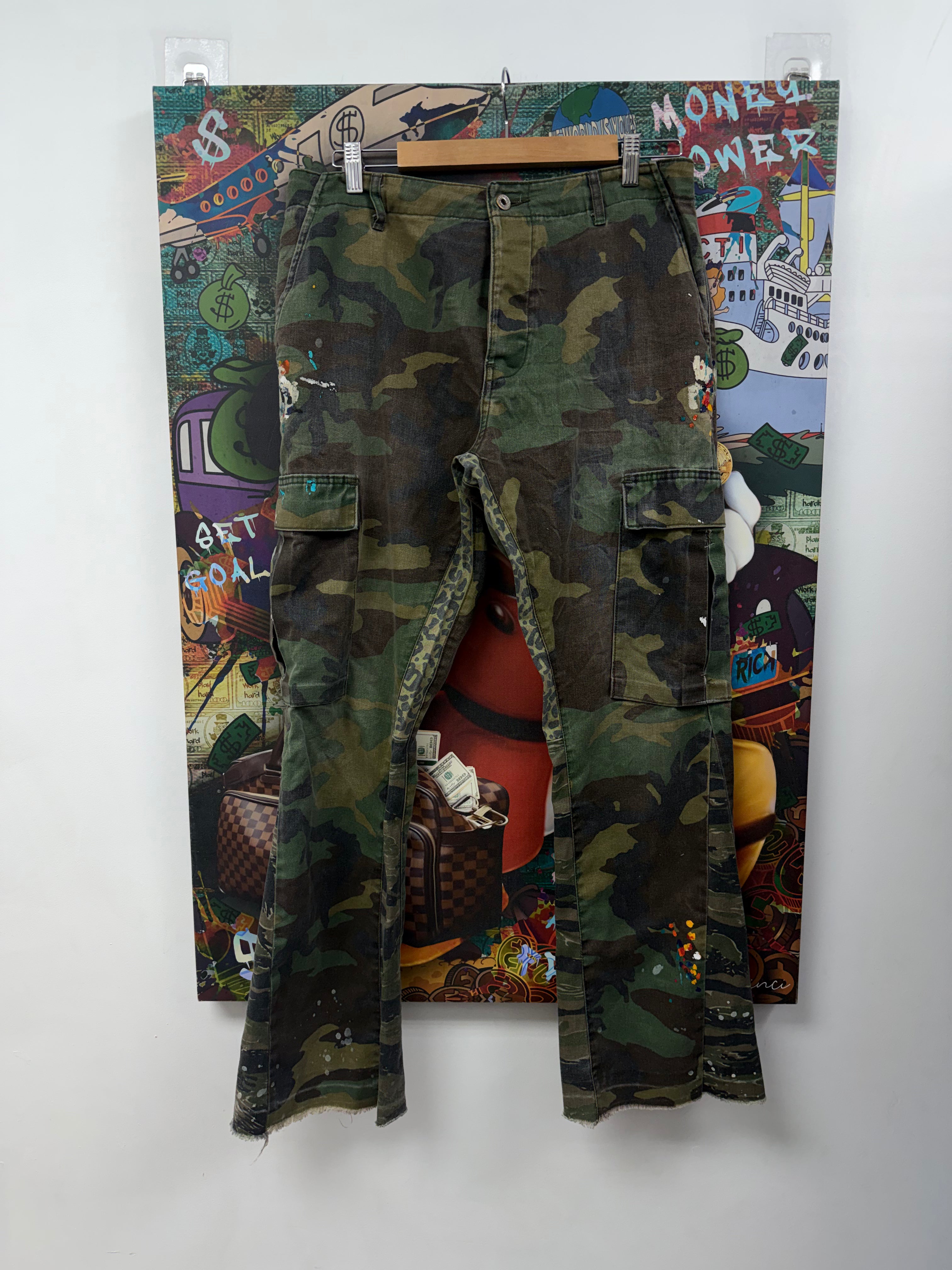 Gallery Dept Camo Paint Splatter Flared Jeans