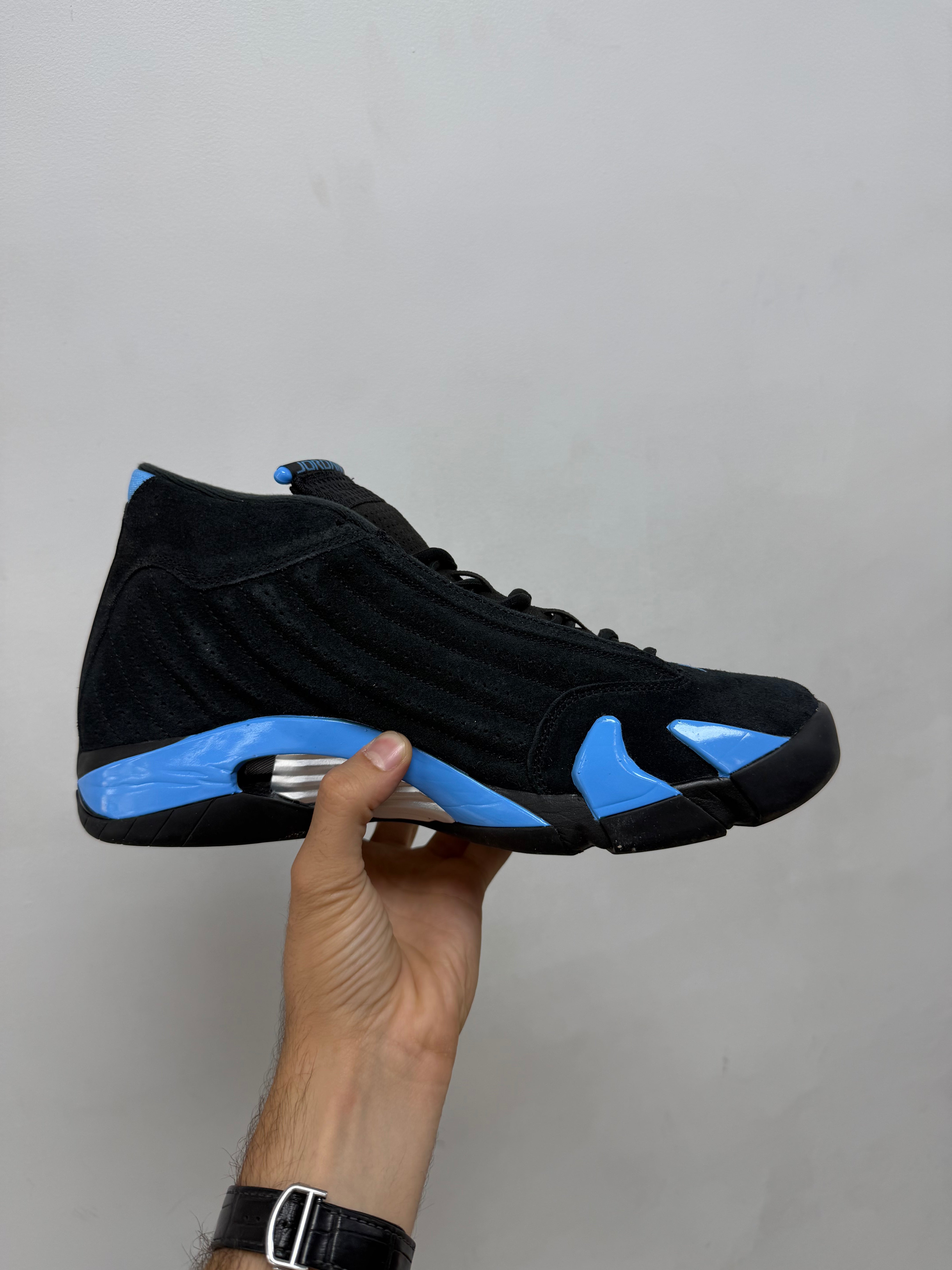 Jordan 14 Black University Blue Sneakers