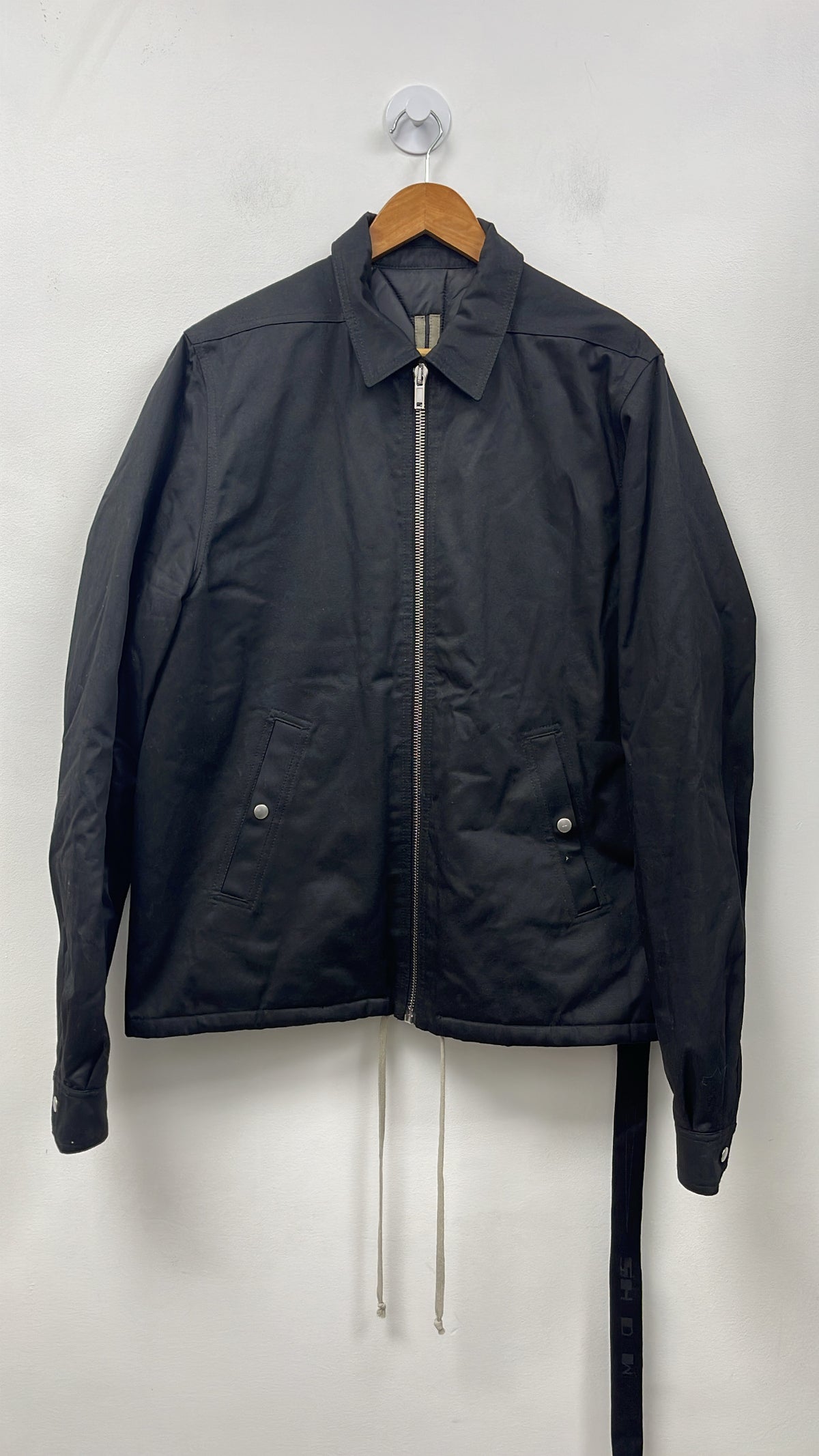 Rick Owens Black Full Zip Bomber Jacket