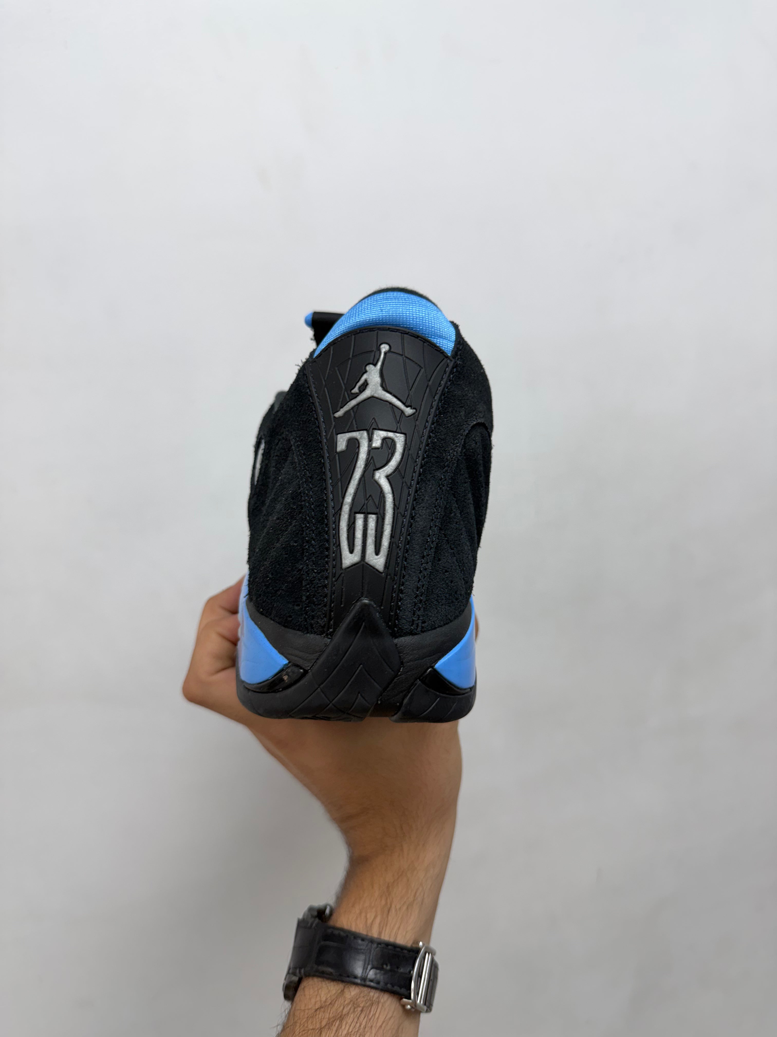 Jordan 14 Black University Blue Sneakers