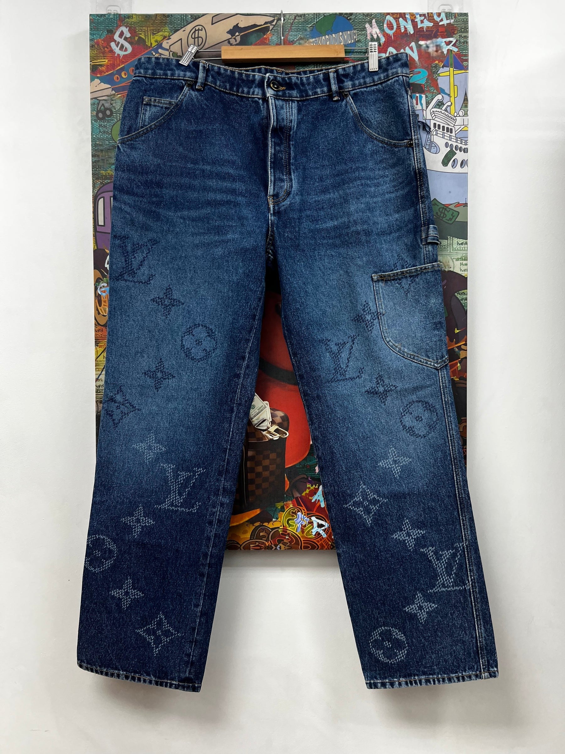 Louis Vuitton Monogram Dark Wash Jeans