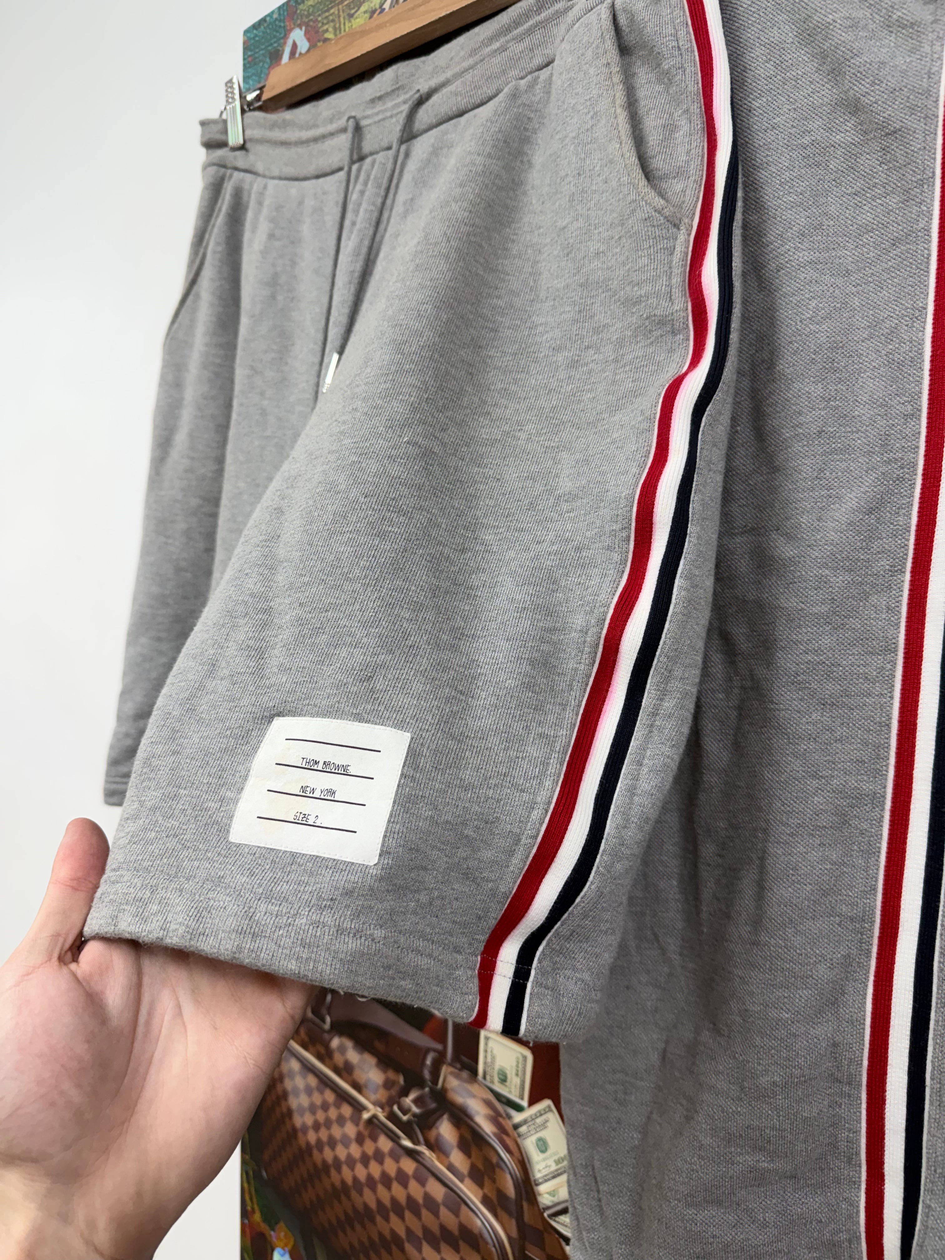 Thom Browne Grey RWB Short Set