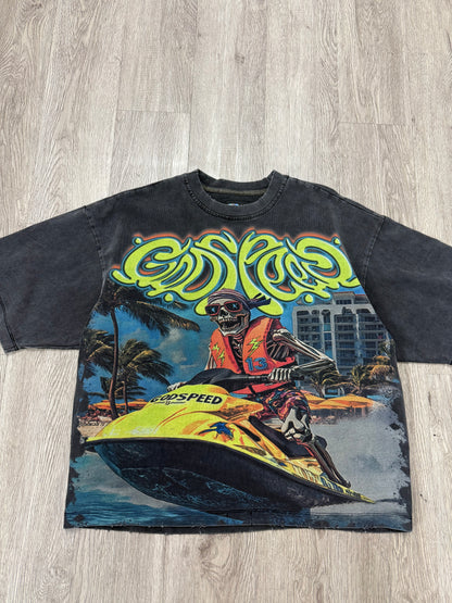 Godspeed Wave Runner Grey Wash Tee