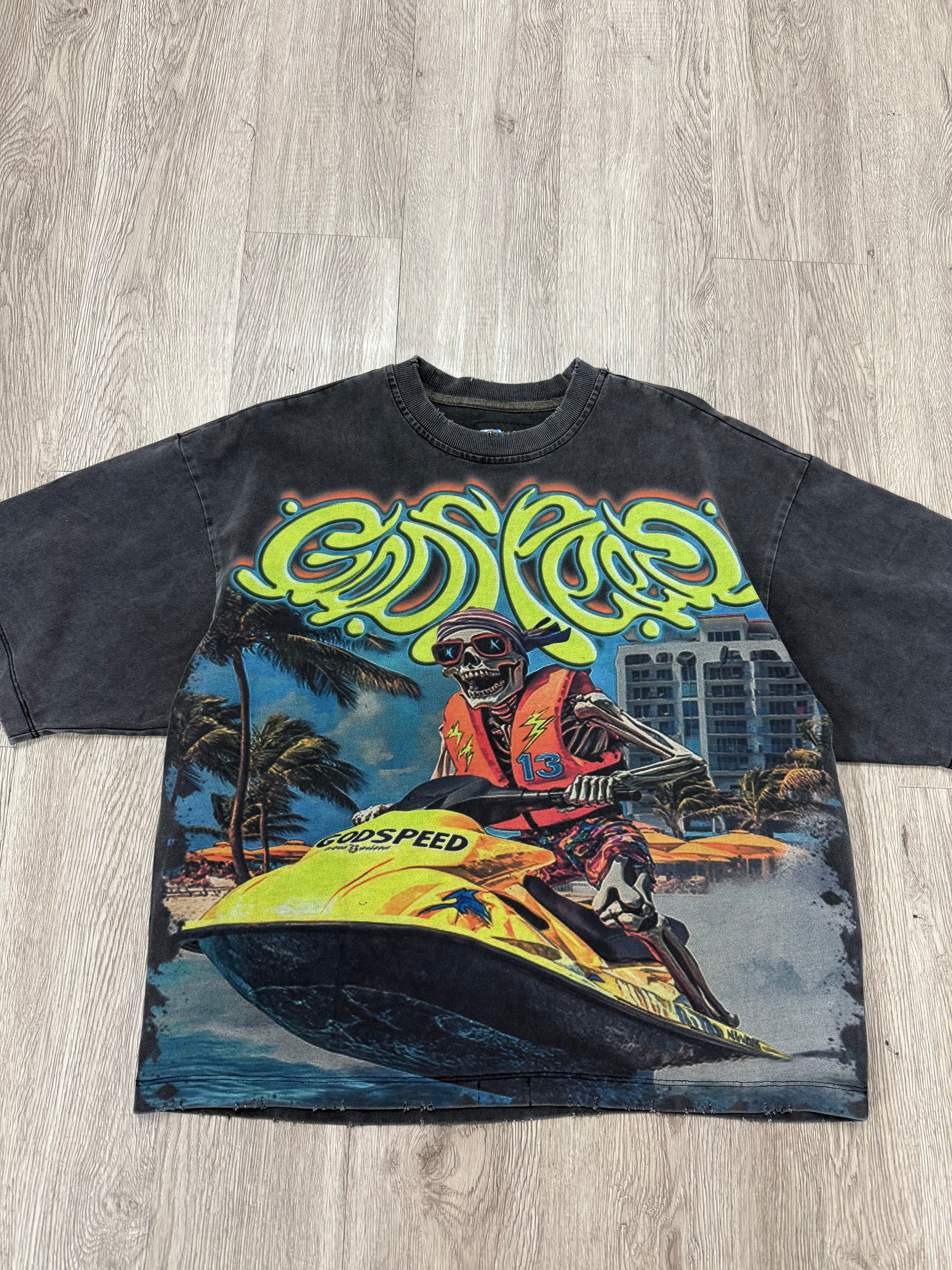 Godspeed Wave Runner Grey Wash Tee