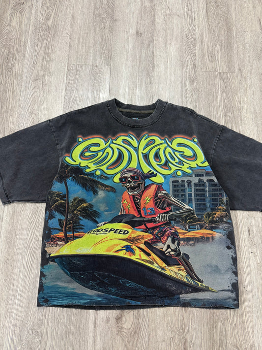 Godspeed Wave Runner Grey Wash Tee