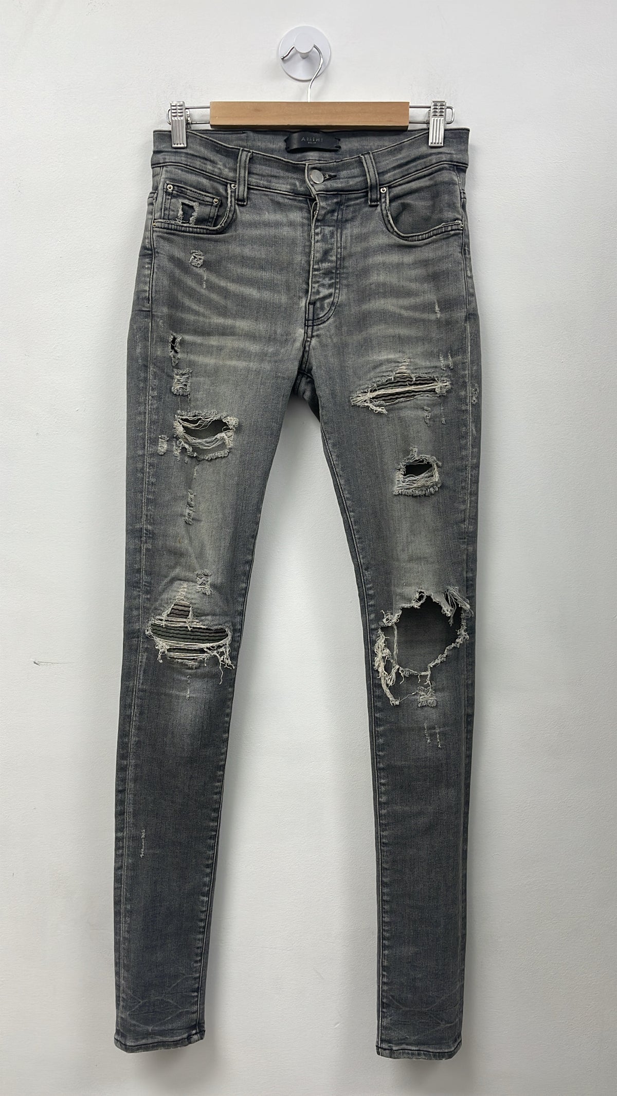 Amiri MX1 Grey Camo Patch Jeans