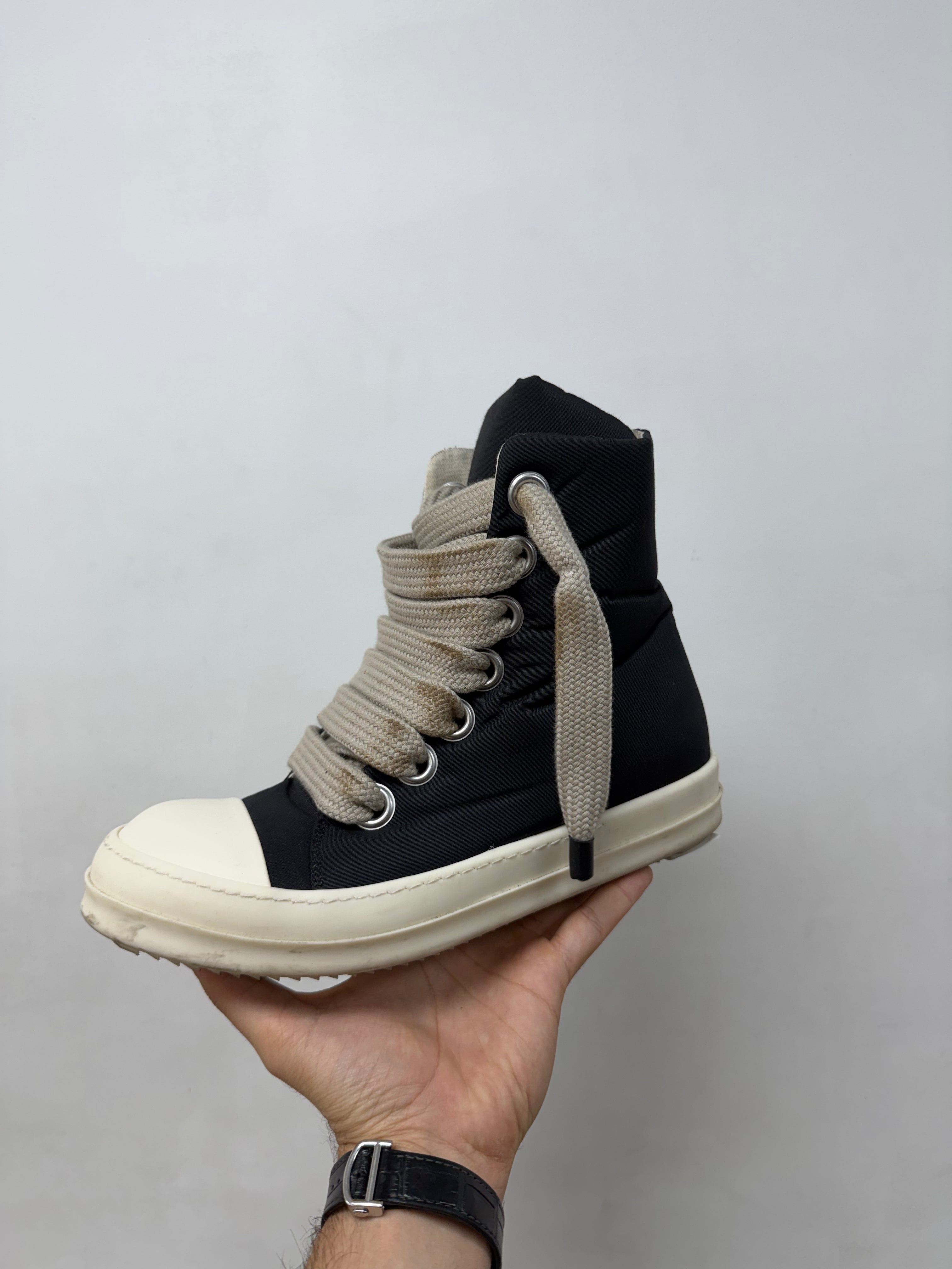 Rick Owens Black Nylon Jumbo Hi Sneakers