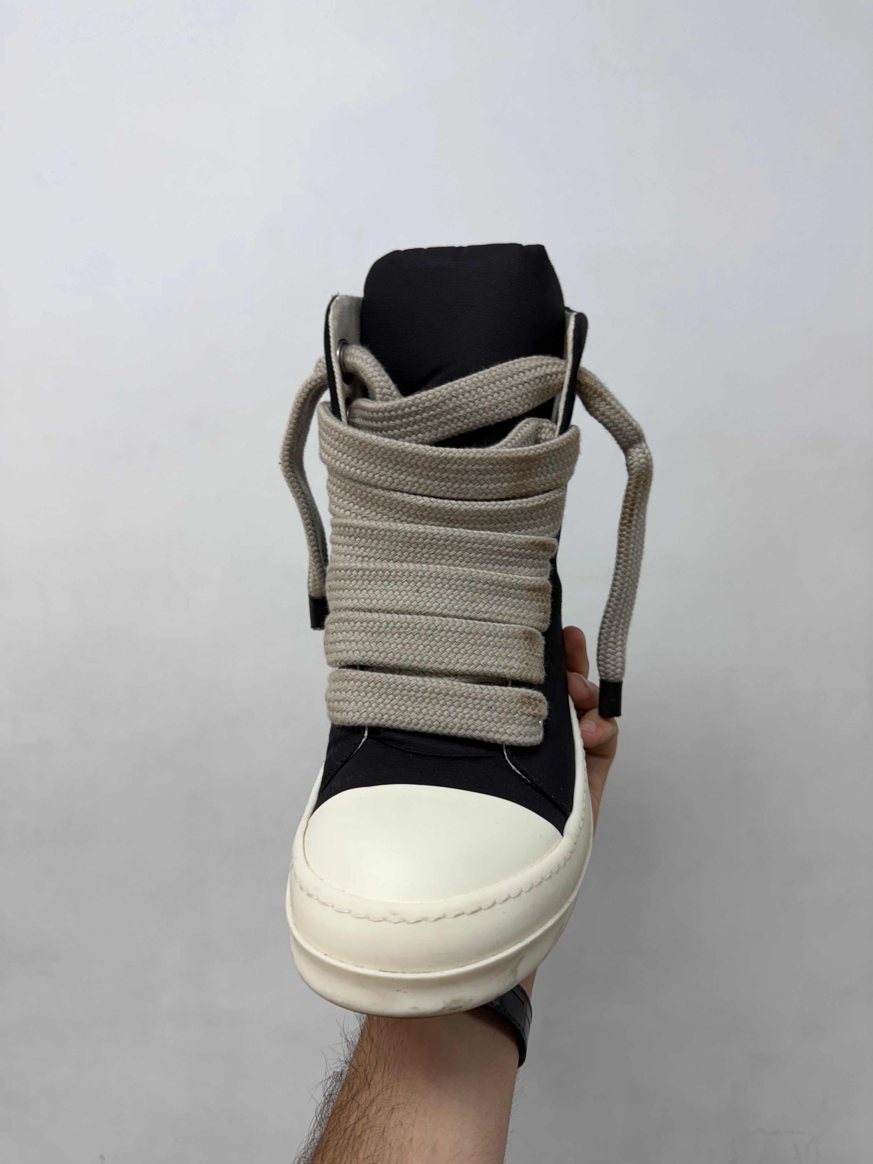 Rick Owens Black Nylon Jumbo Hi Sneakers