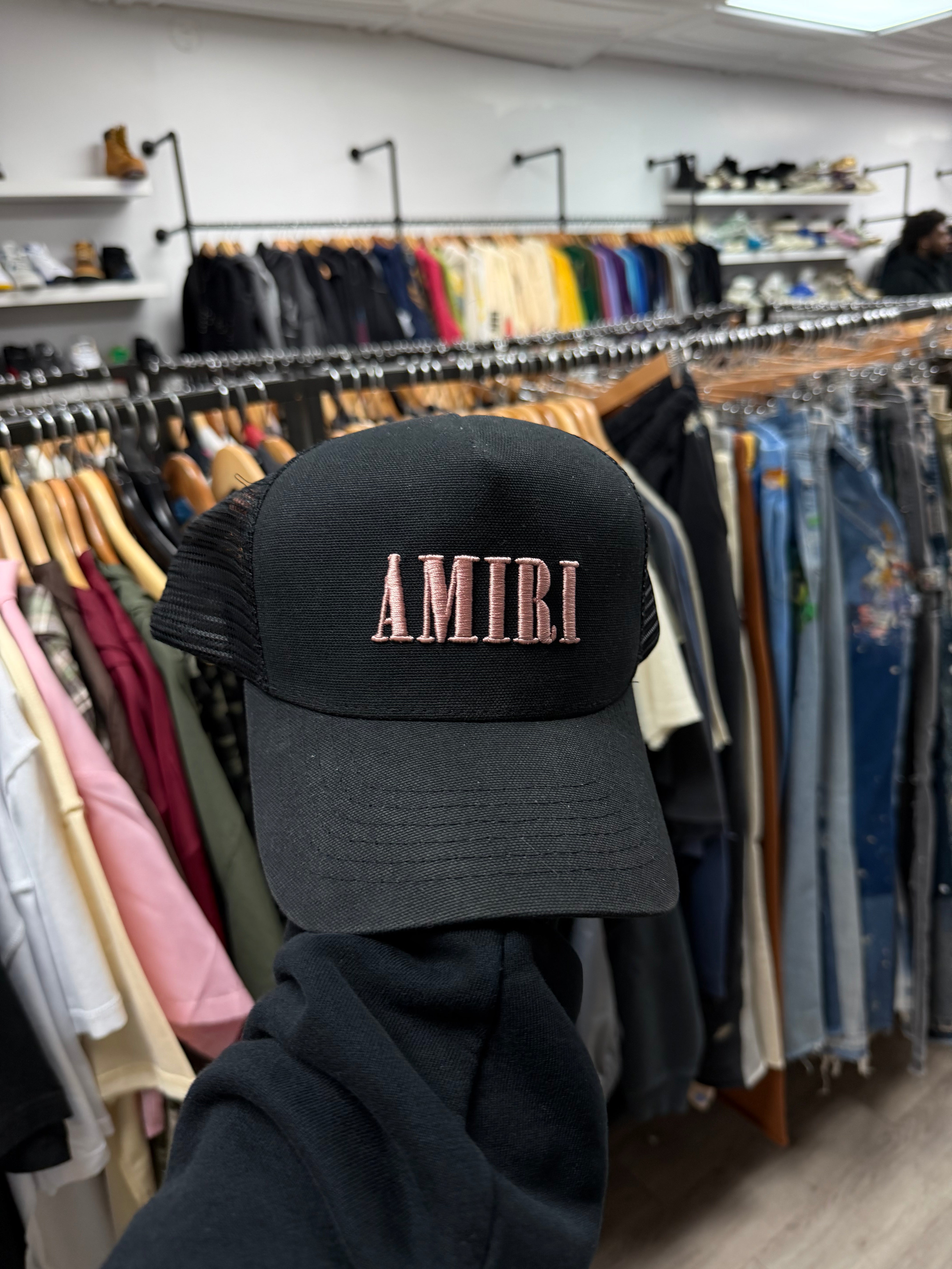 Amiri Black Pink Core Logo Hat