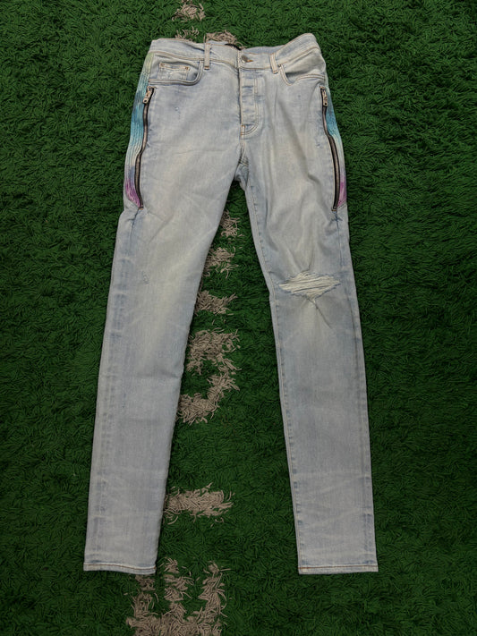 Amiri Jeans Zipper Tye Dye Used 36