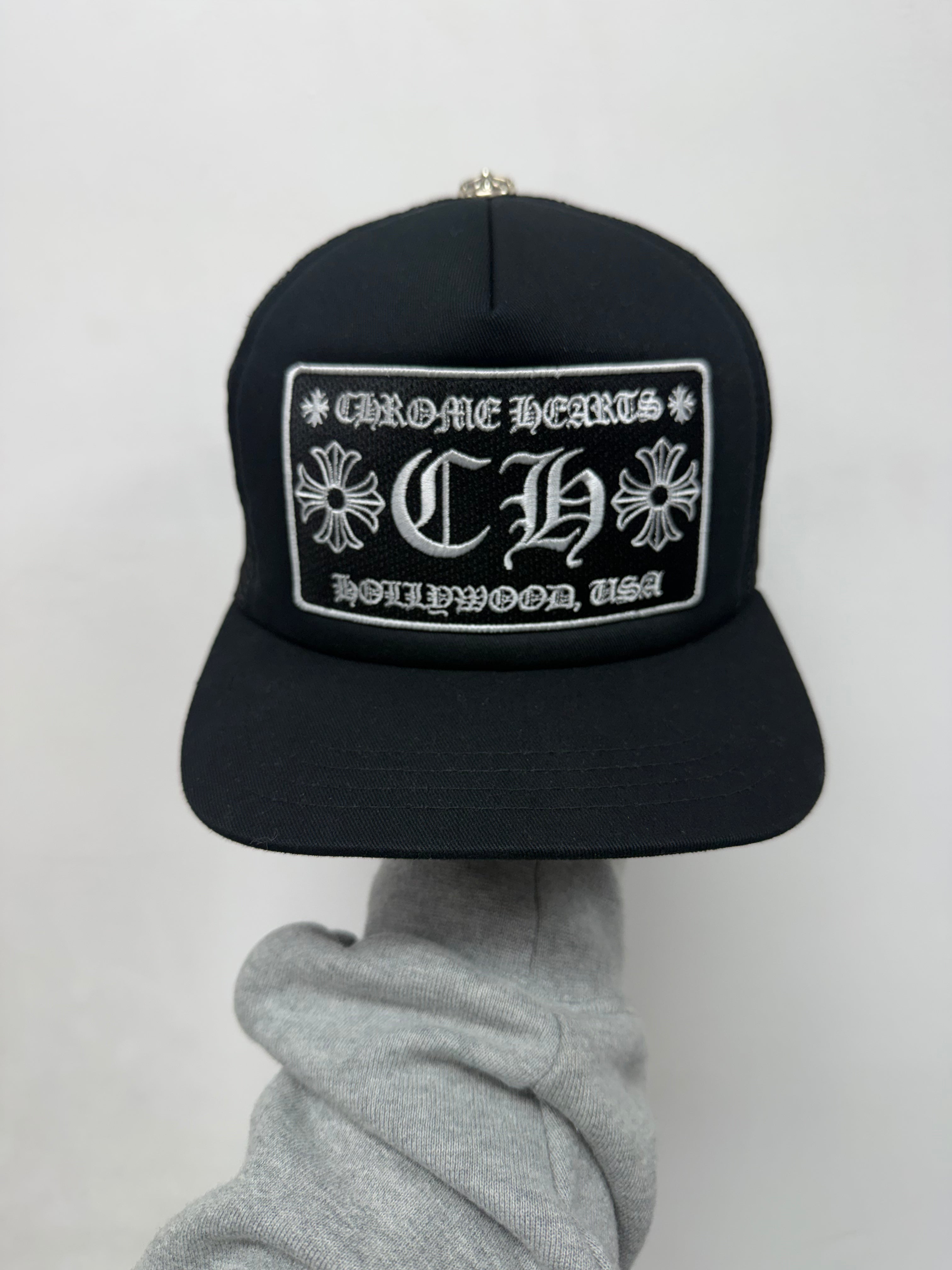 Chrome Hearts Black CH Hollywood Trucker Hat