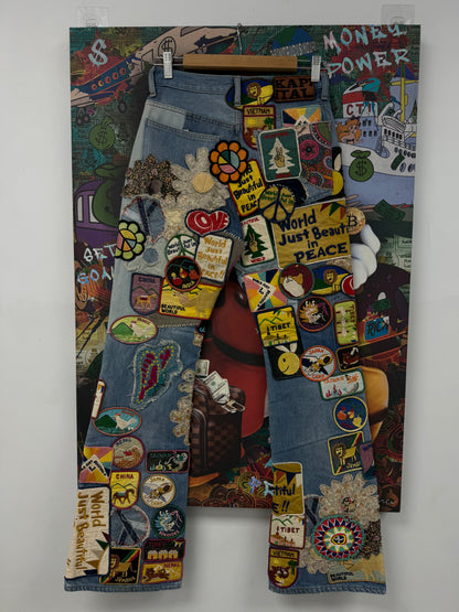 Kapital Flooded Patchwork Flared Jeans Used 30 N/A